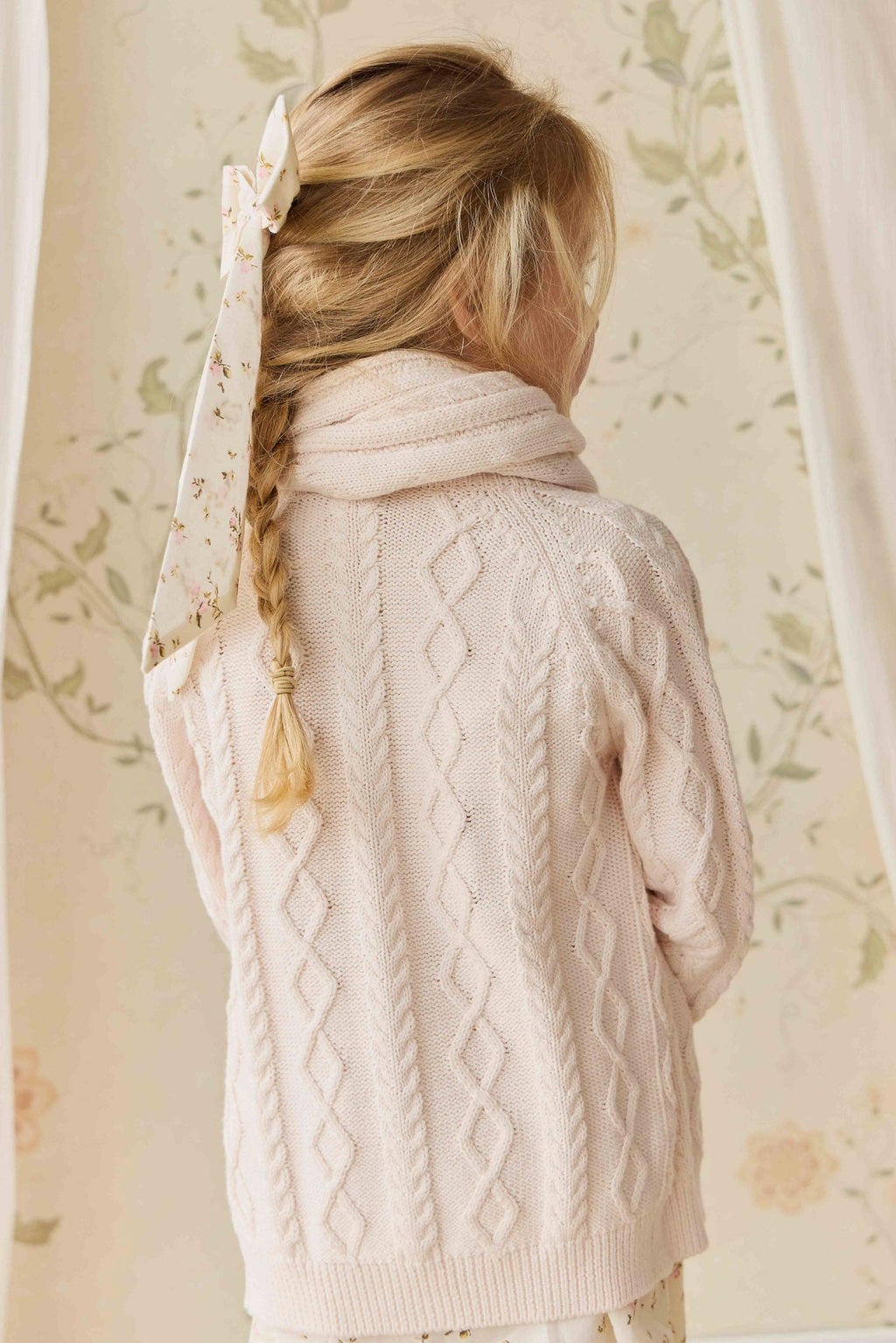 Écharpe en coton torsadé pour fille, mauve doux, accessoire d'hiver chaud