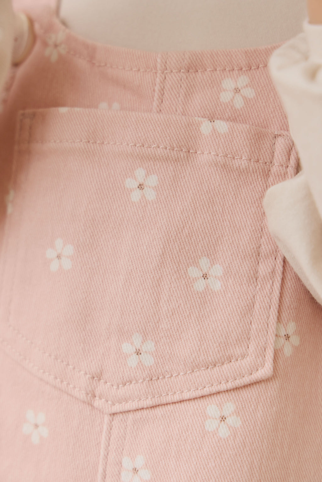 Salopette Fille en Coton Rose à Imprimé Floral et Jambes Larges