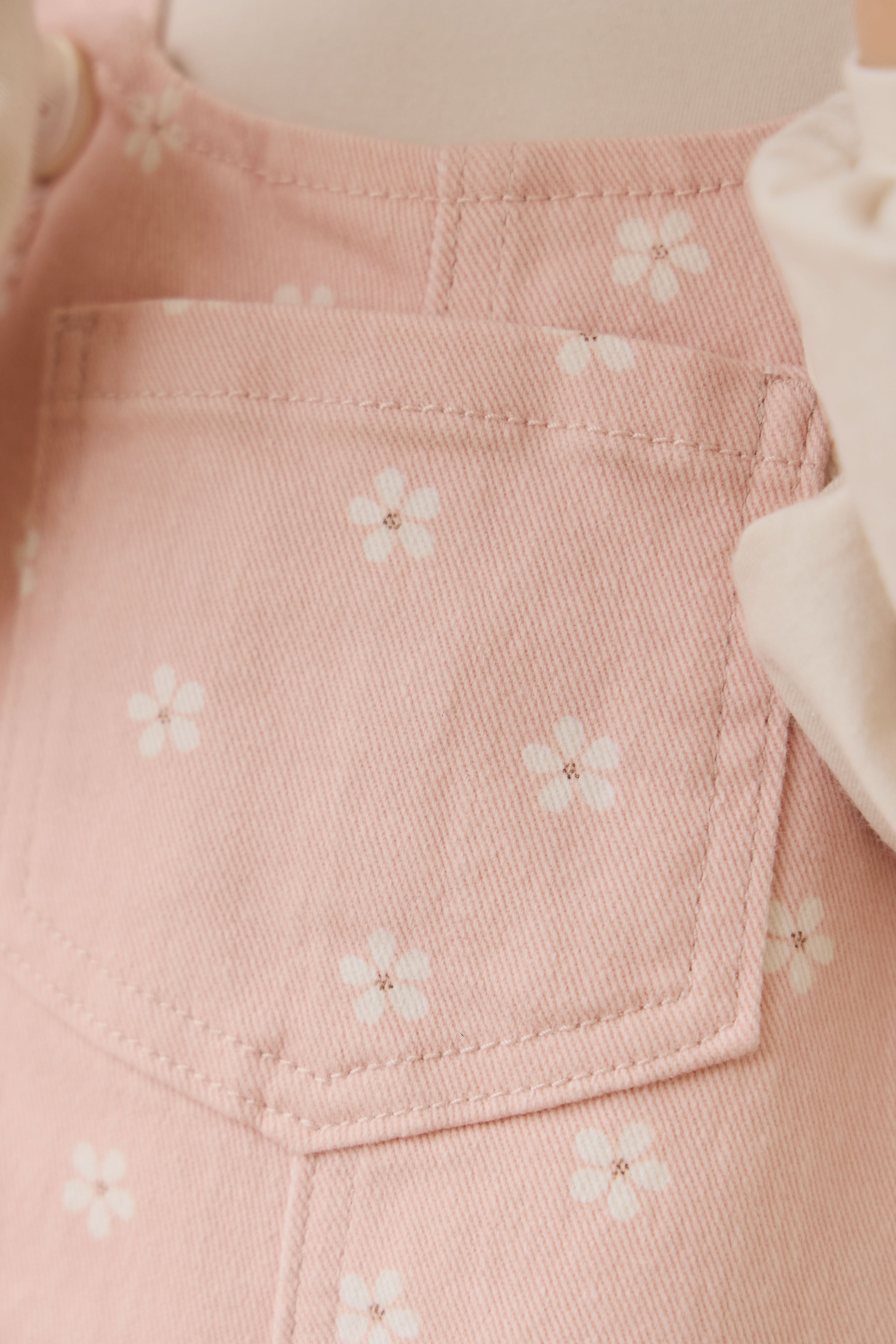 Salopette Fille en Coton Rose à Imprimé Floral et Jambes Larges
