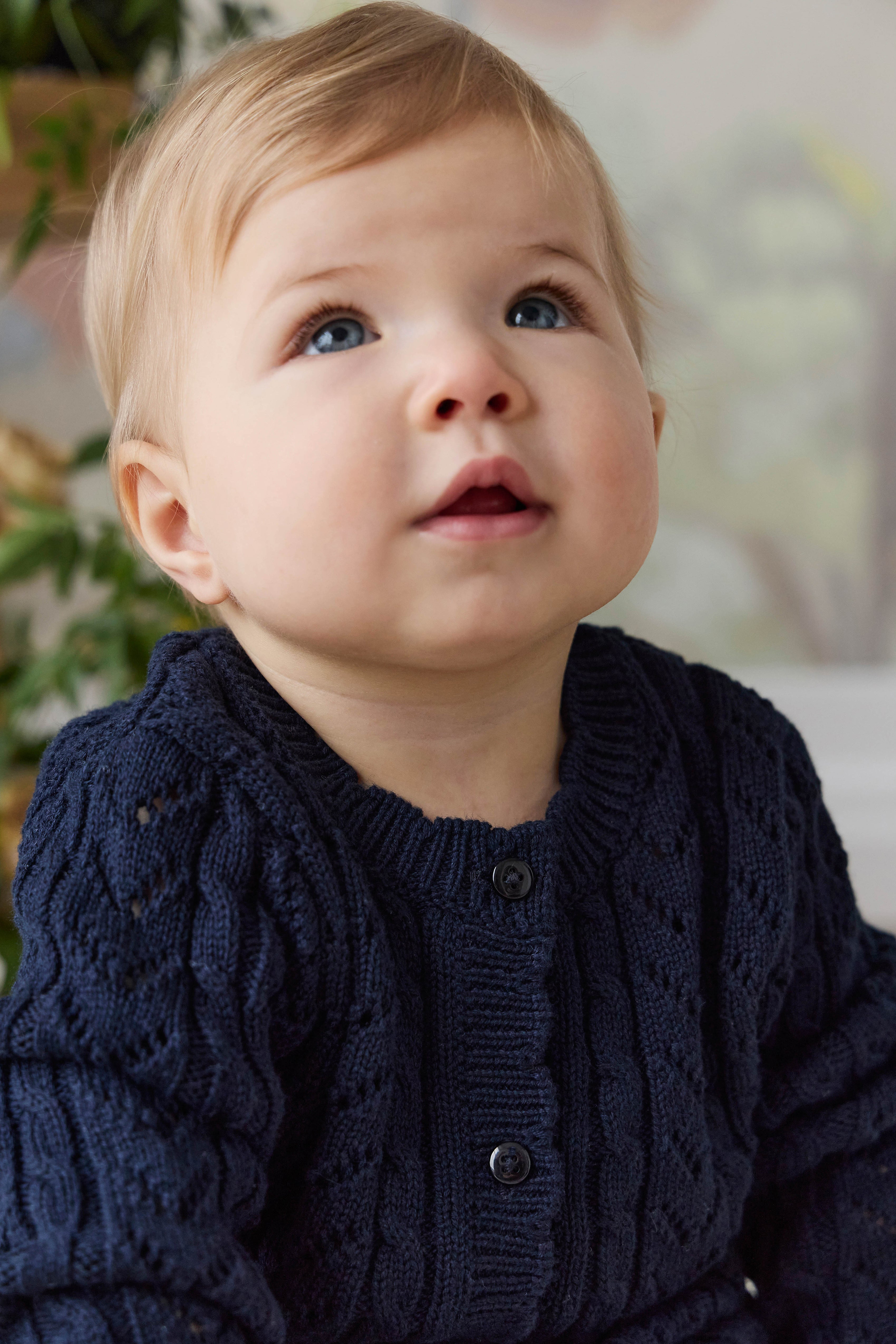 Gilet en coton tricoté pour fille, bleu marine, avec boutons, doux et respirant, pour superposer