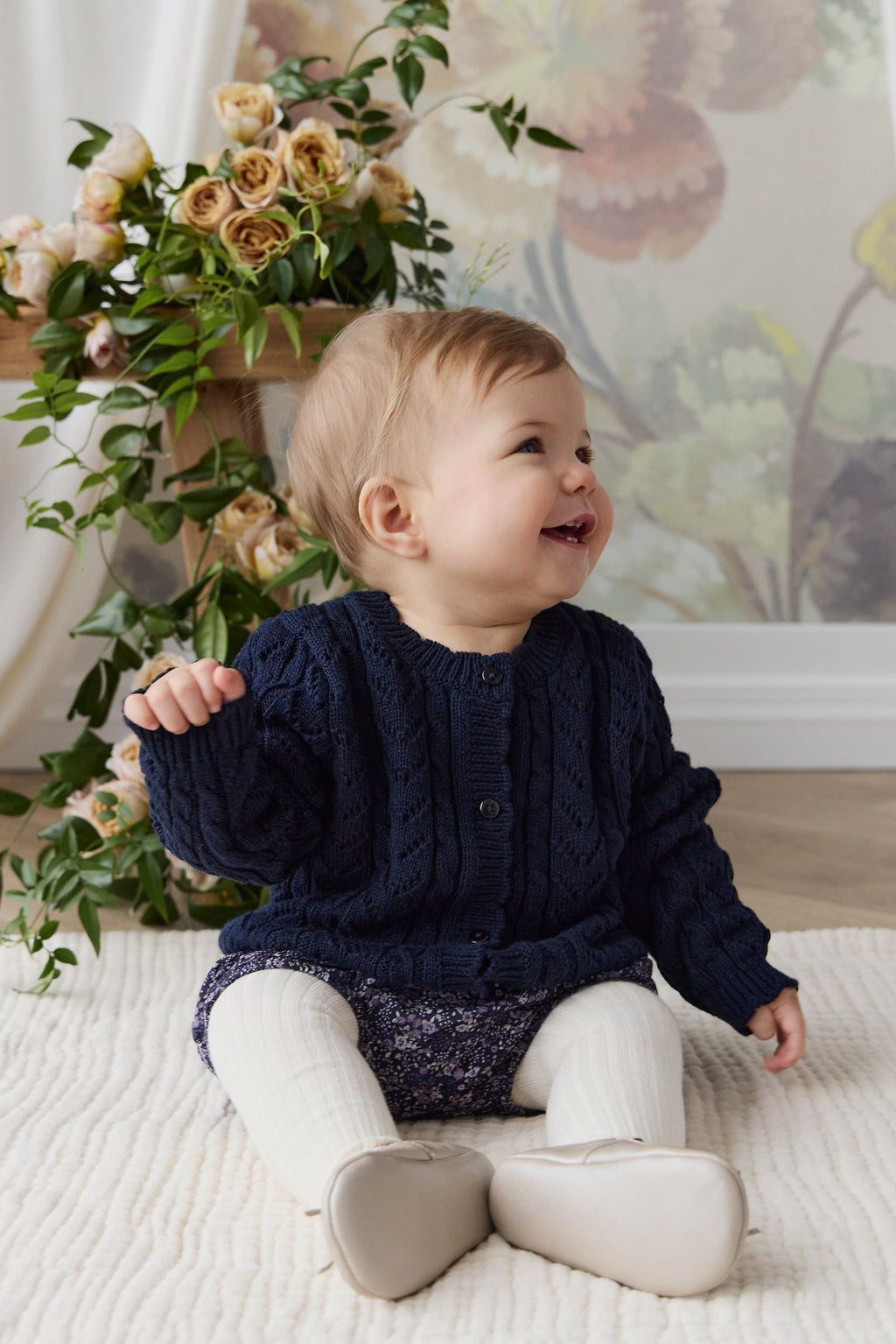 Gilet en coton tricoté pour fille, bleu marine, avec boutons, doux et respirant, pour superposer