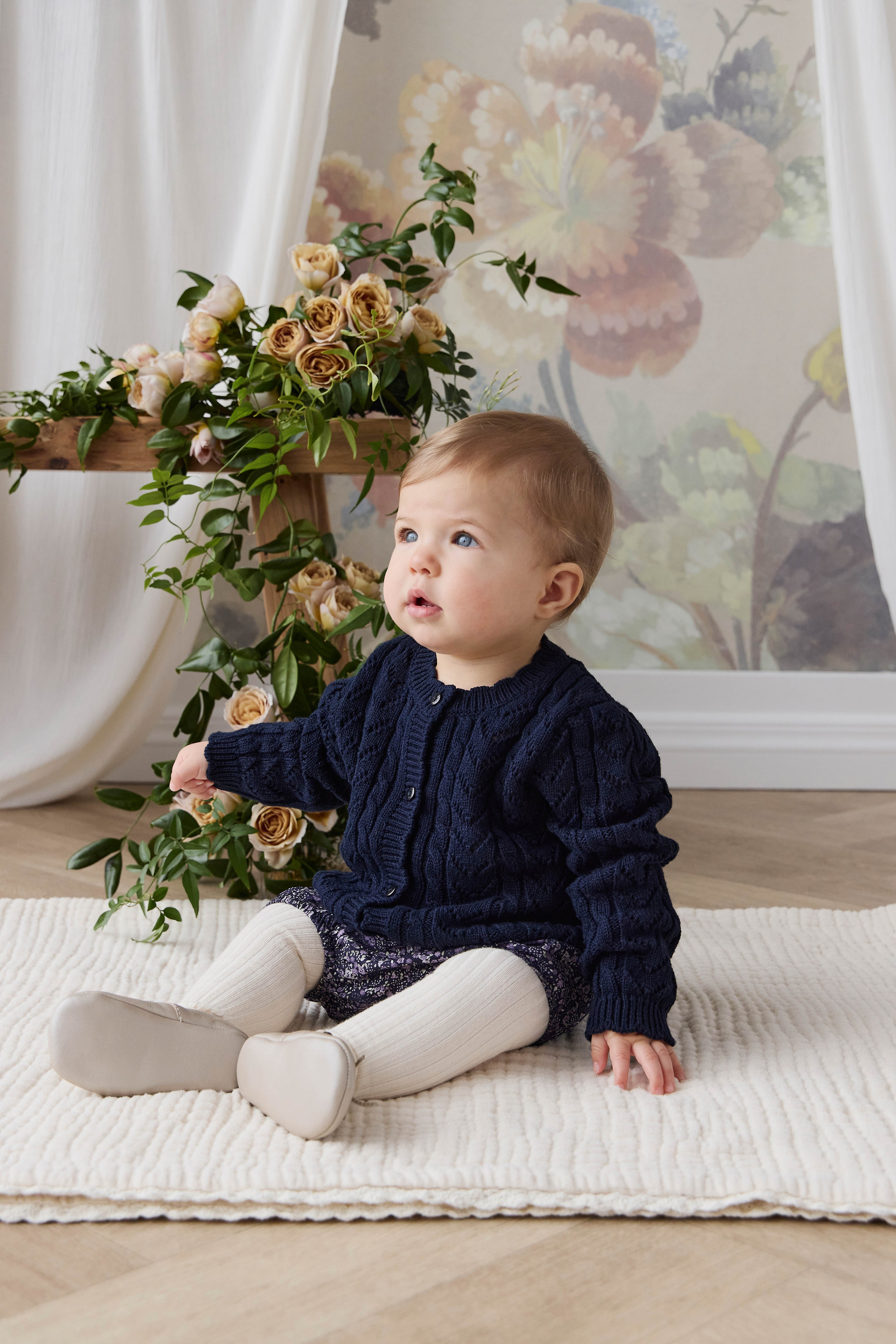 Gilet en coton tricoté pour fille, bleu marine, avec boutons, doux et respirant, pour superposer