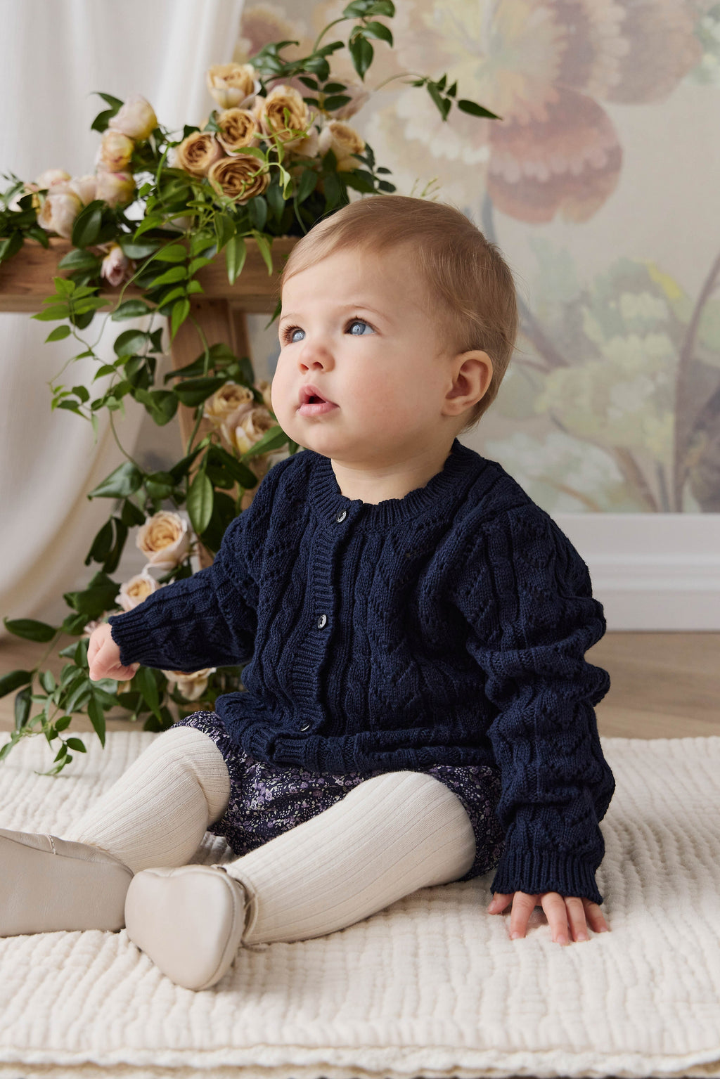 Gilet en coton tricoté pour fille, bleu marine, avec boutons, doux et respirant, pour superposer