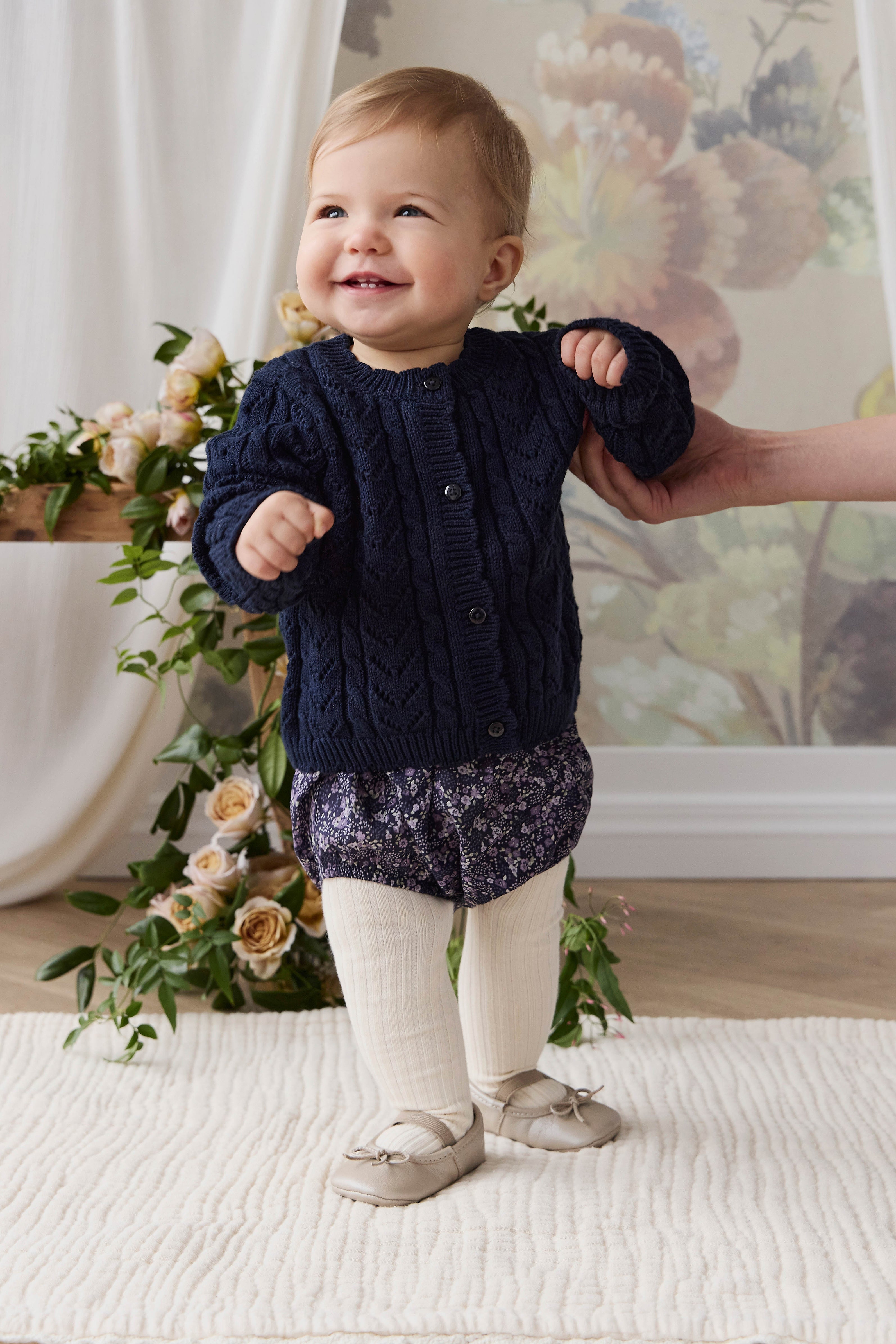 Gilet en coton tricoté pour fille, bleu marine, avec boutons, doux et respirant, pour superposer