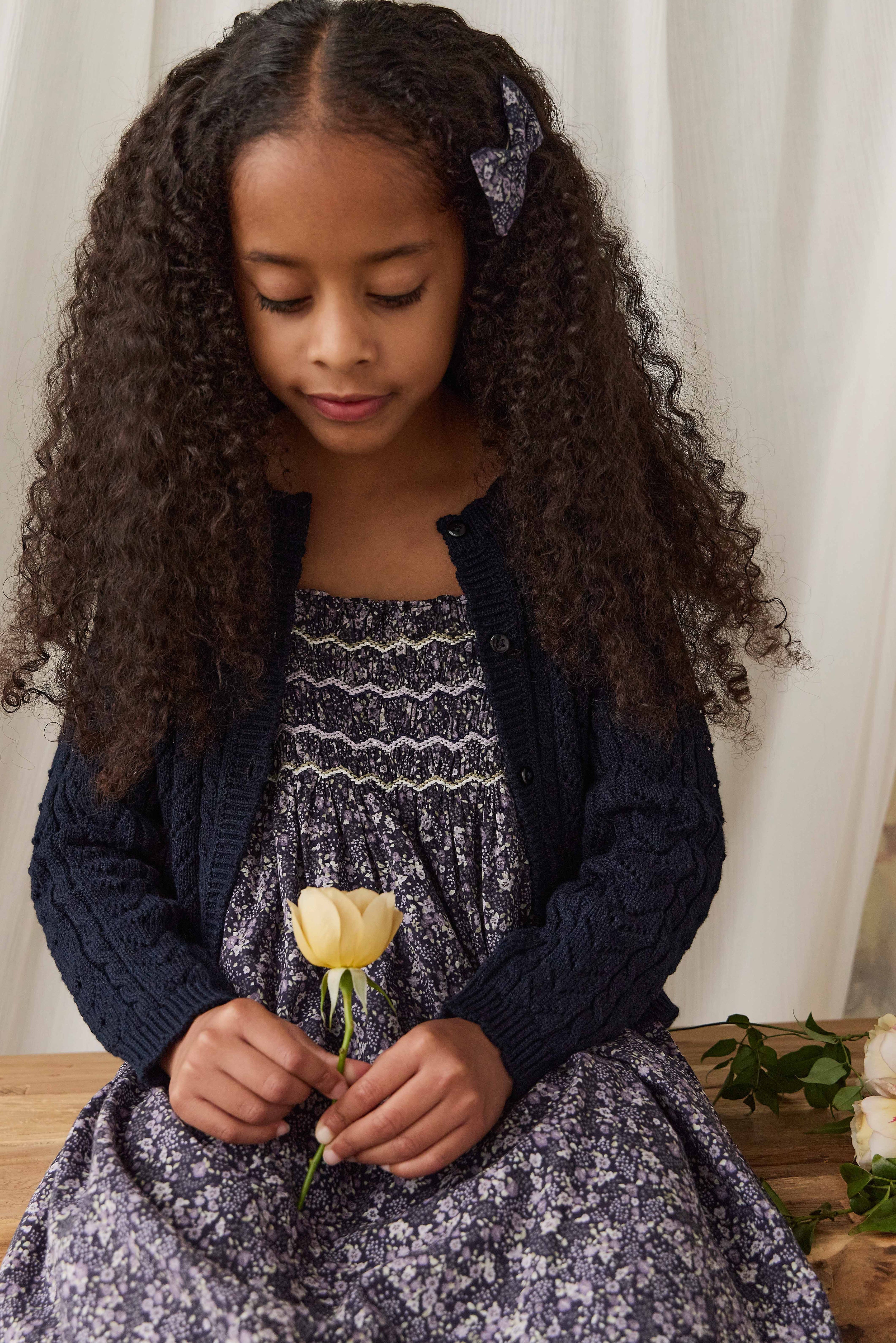 Gilet en coton tricoté pour fille, bleu marine, avec boutons, doux et respirant, pour superposer