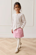 Jupe Mini Fille Rose Côtelée Taille Élastique Mélange Coton Doux Quotidien Décontracté
