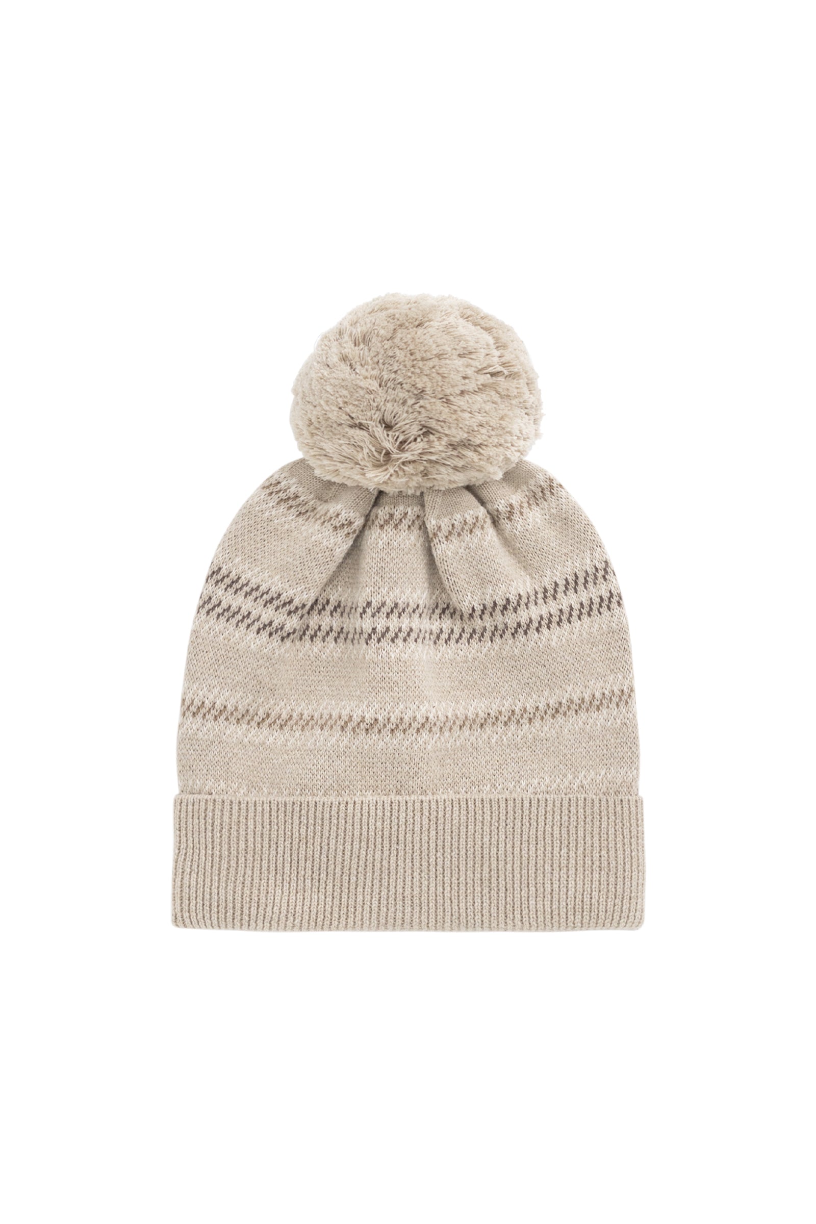 Bonnet en tricot à pompon rayé pour bébé et tout-petit