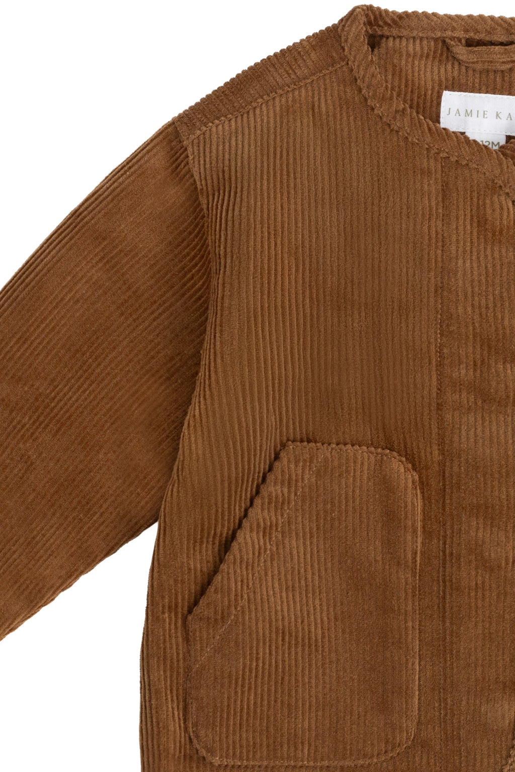 Veste en velours côtelé boutonnée pour garçons, coloris marron chaud, vêtement d'extérieur décontracté