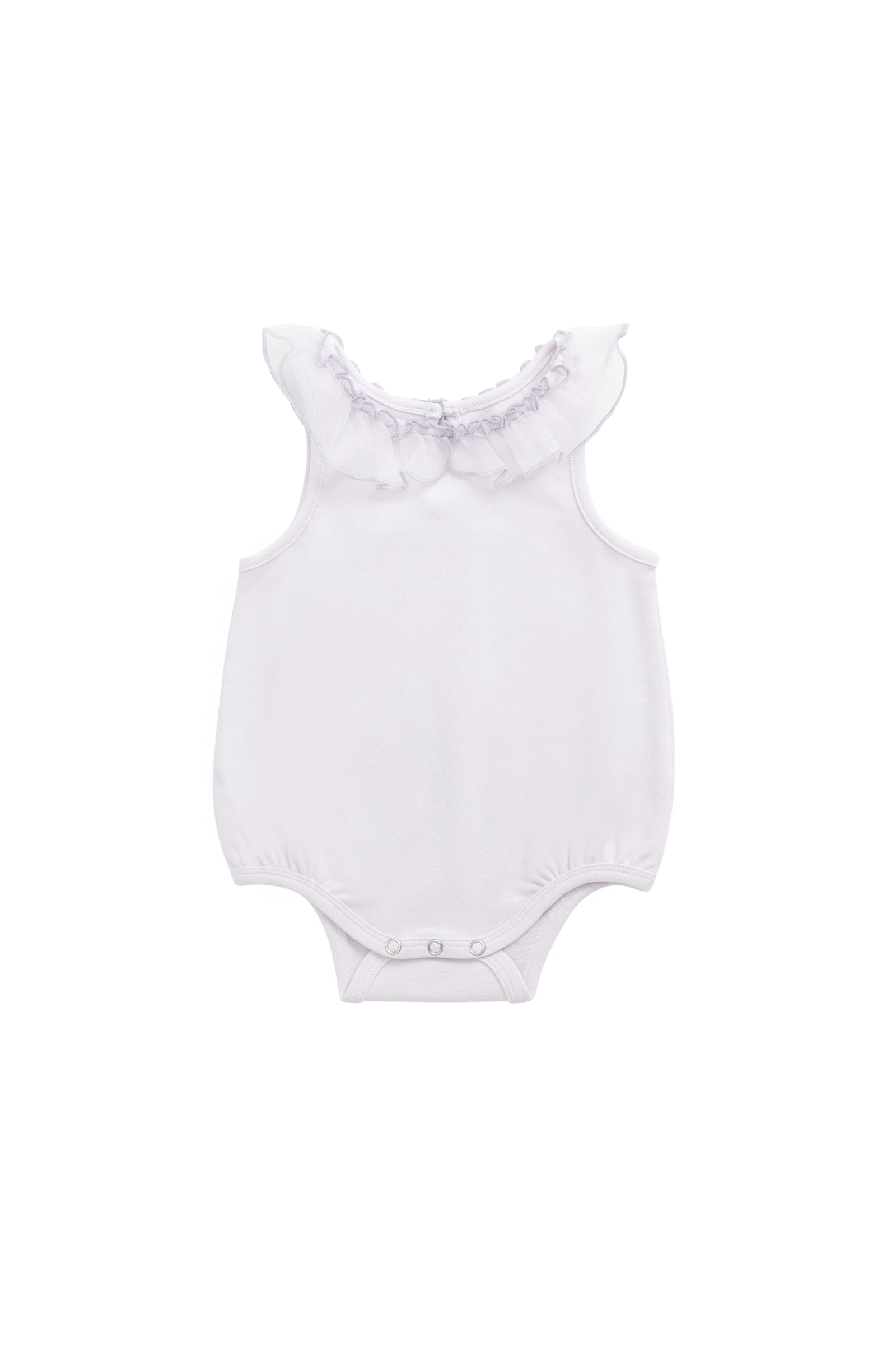 Barboteuse Bébé Fille sans Manches en Coton avec Volants et Encolure Hydrangea