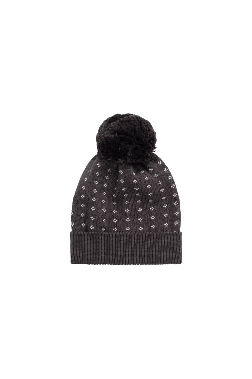 Bonnet à pompon en maille marron diamant pour bébé et tout-petit