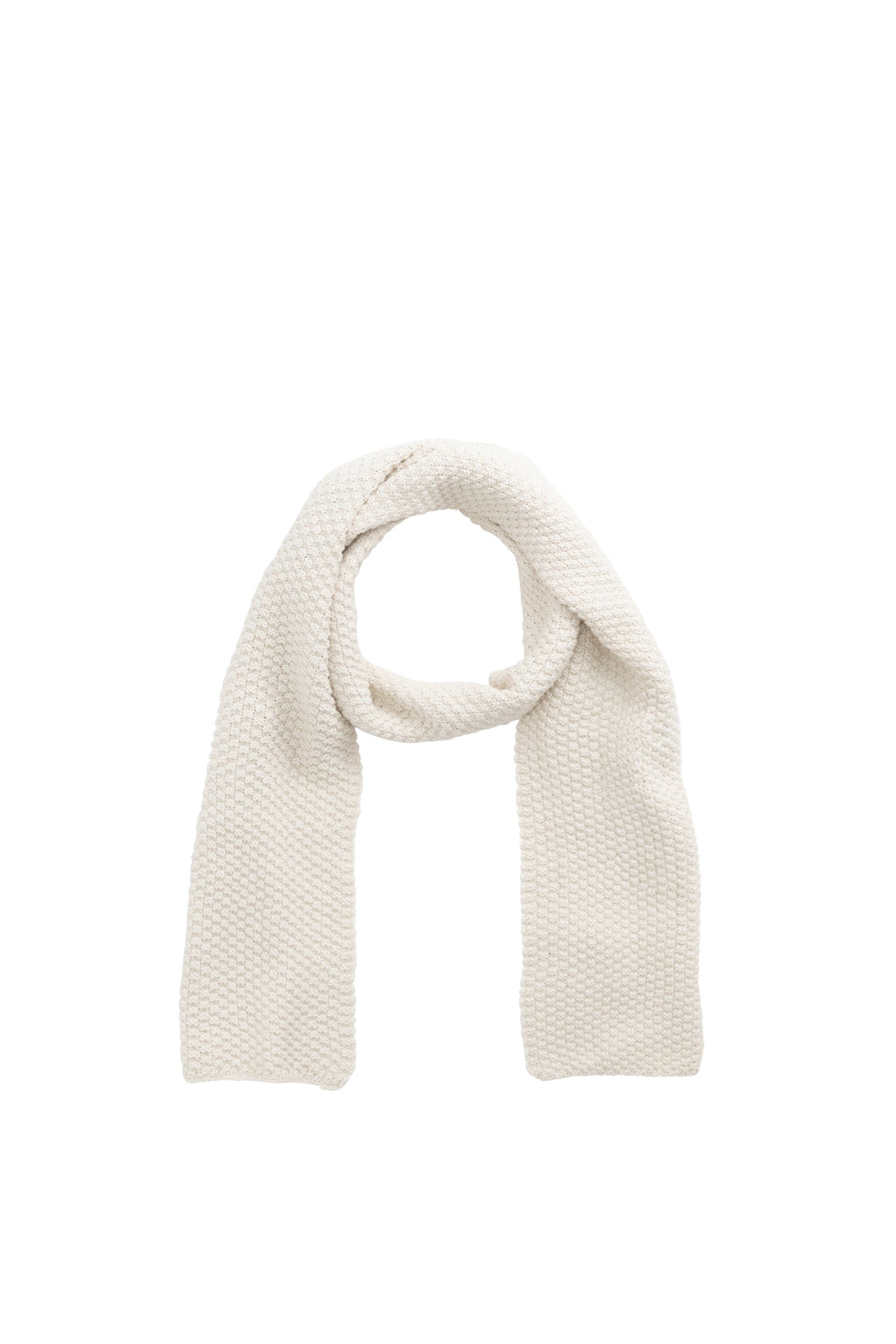 Écharpe Fille en Coton Tricoté Texturé Crème Vanille Douce et Légère