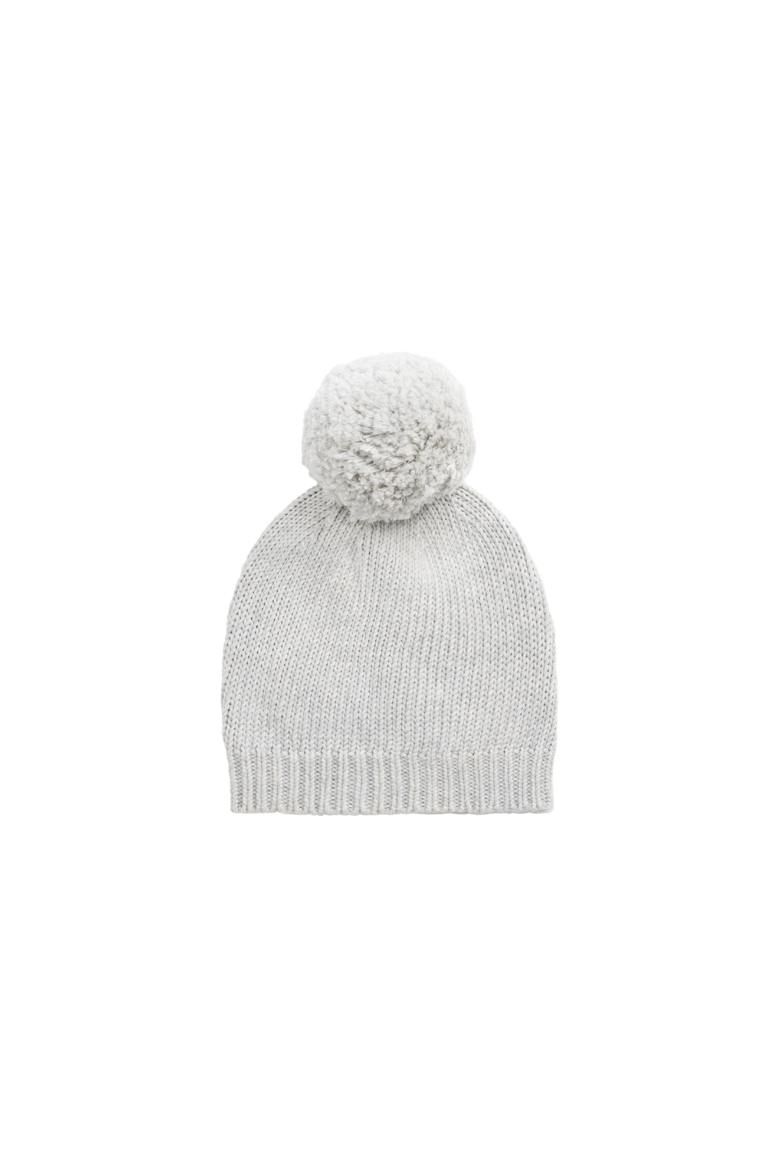 Bonnet tricoté avec pompon gris clair chiné pour tout-petits