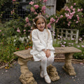 Blouson zippé en polyester doux crème vanille pour fille, vêtement d'extérieur chaud