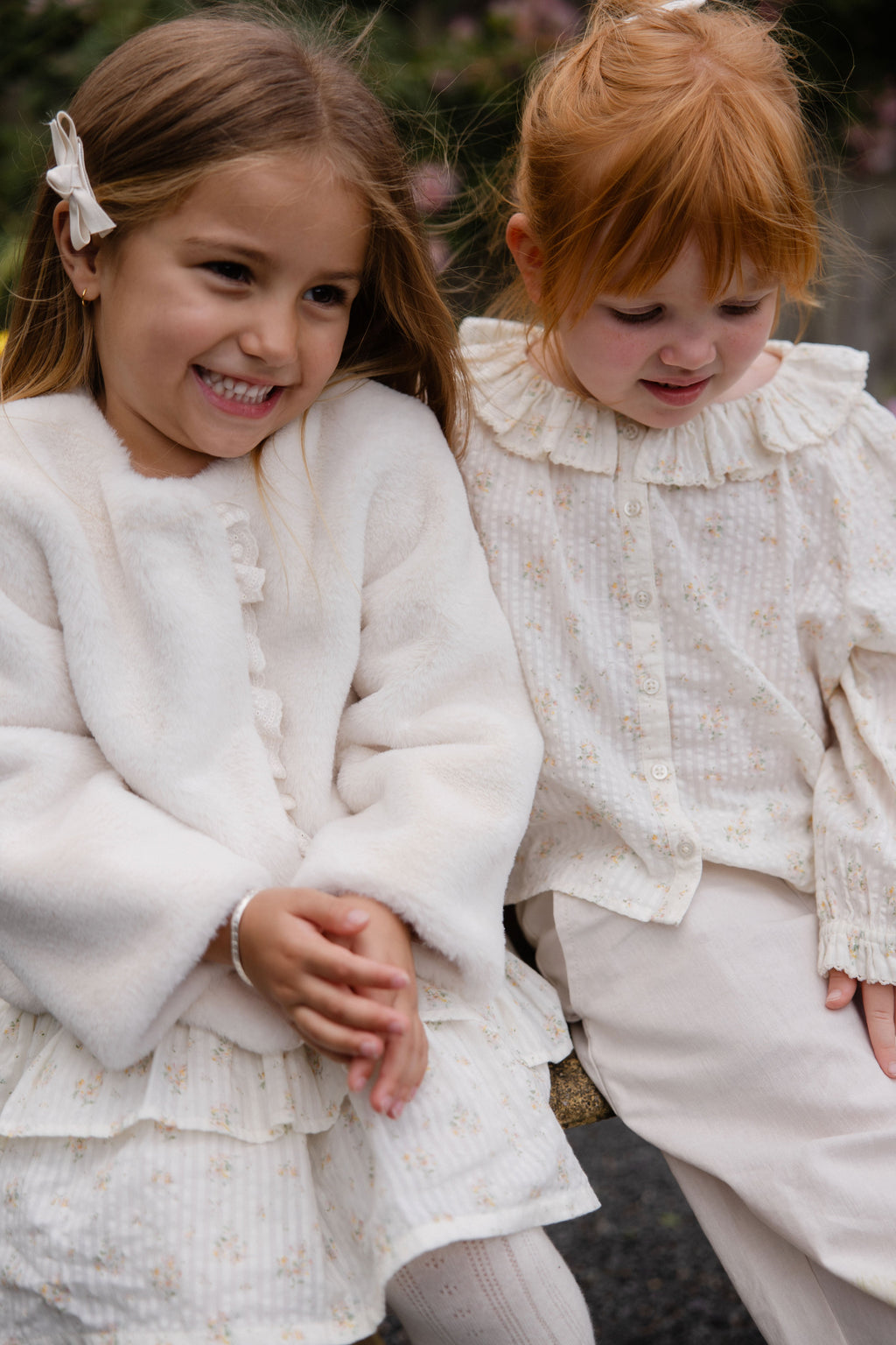 Blouson zippé en polyester doux crème vanille pour fille, vêtement d'extérieur chaud
