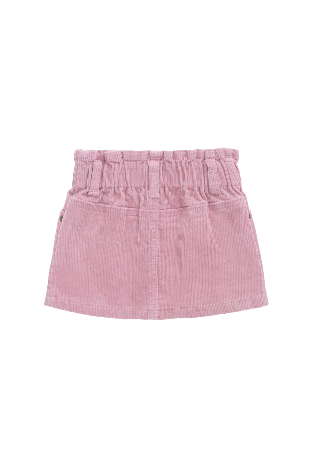 Jupe Mini Fille Rose Côtelée Taille Élastique Mélange Coton Doux Quotidien Décontracté