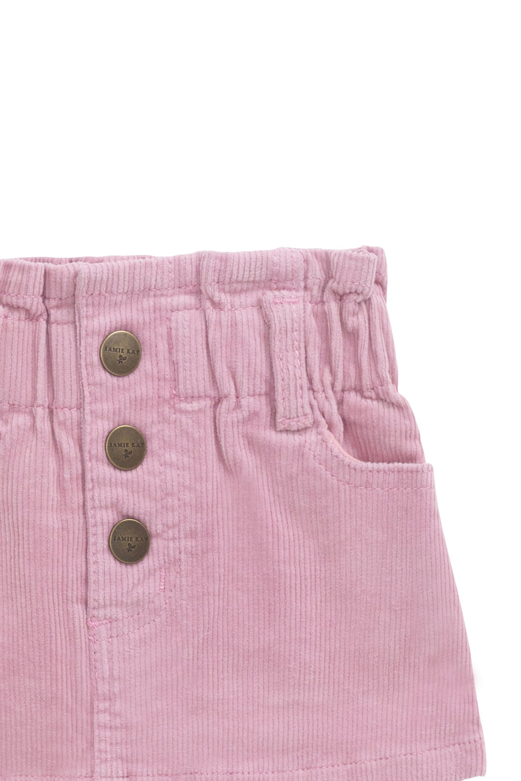 Jupe Mini Fille Rose Côtelée Taille Élastique Mélange Coton Doux Quotidien Décontracté