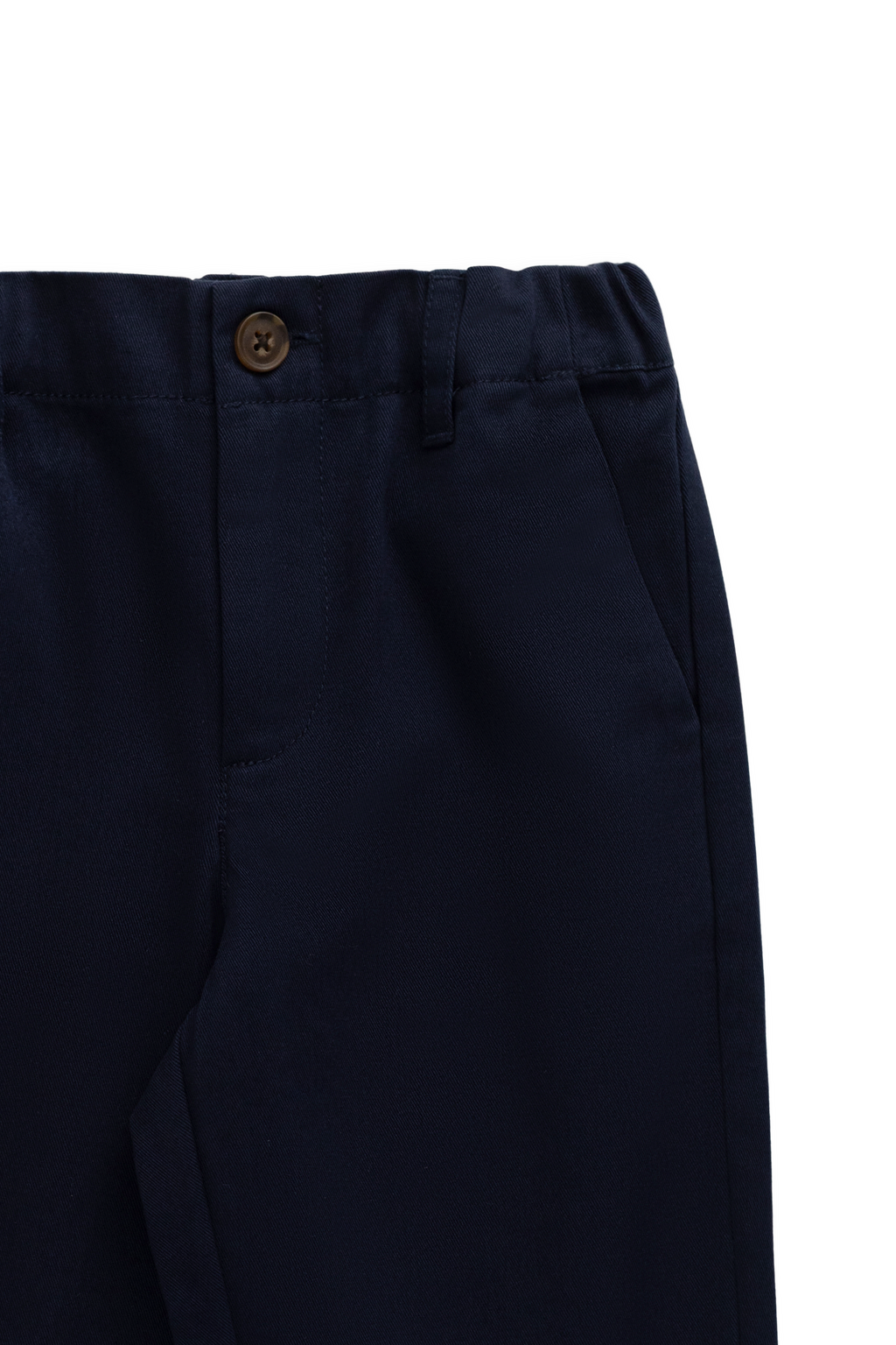 Pantalon Garçon Bleu Marine en Coton Coupé Ceinture Élastique Coupe Structurée