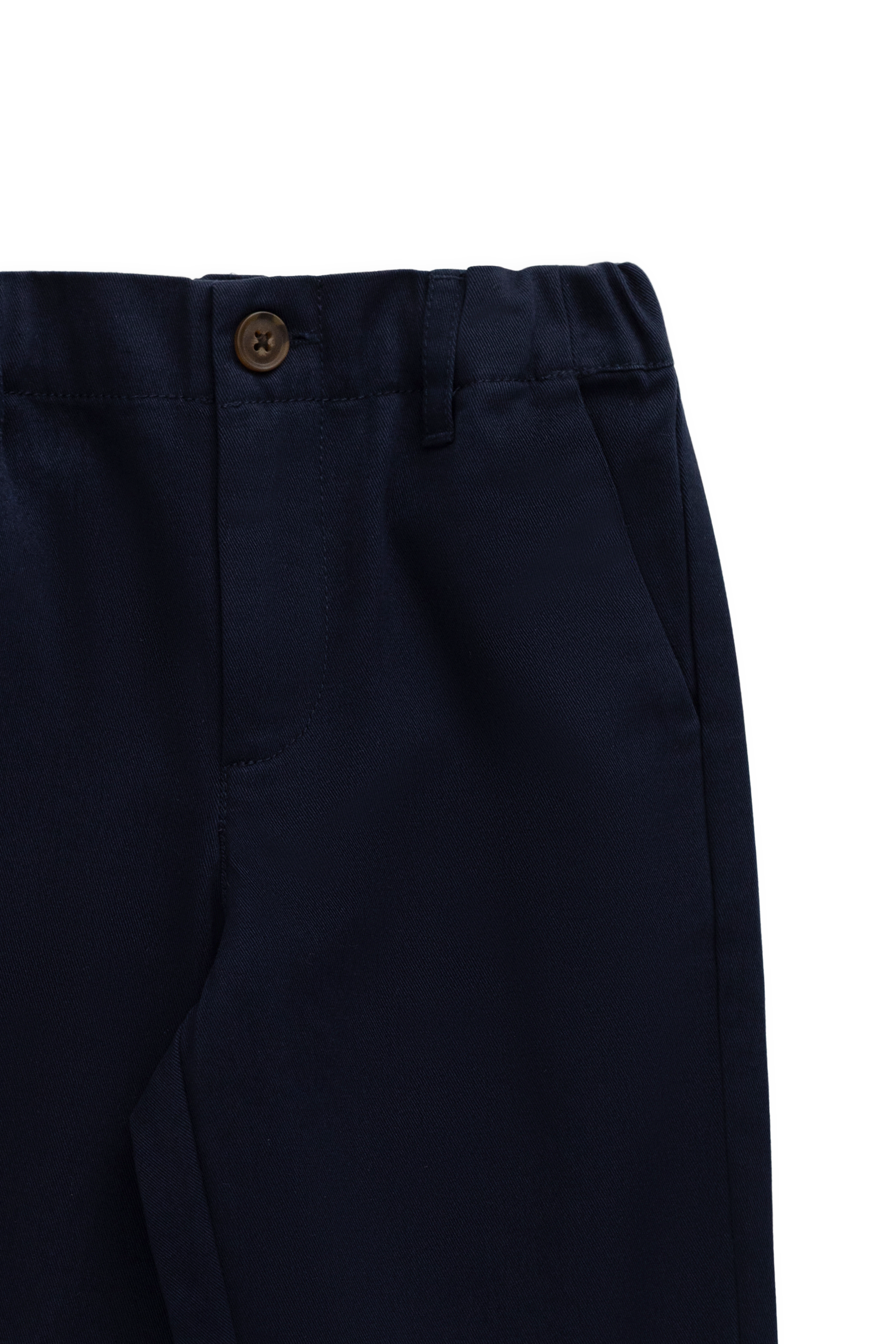 Pantalon Garçon Bleu Marine en Coton Coupé Ceinture Élastique Coupe Structurée