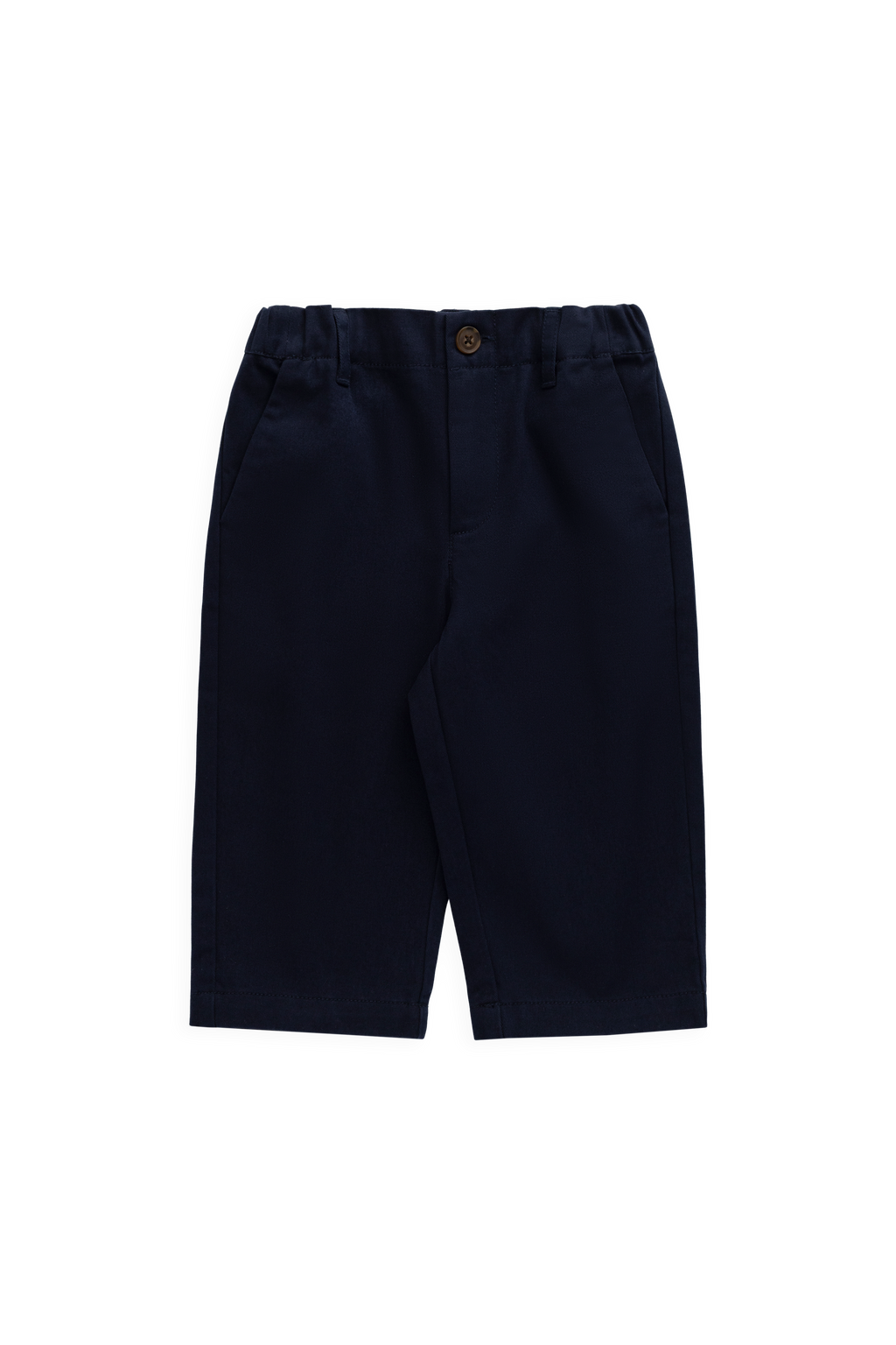 Pantalon Garçon Bleu Marine en Coton Coupé Ceinture Élastique Coupe Structurée