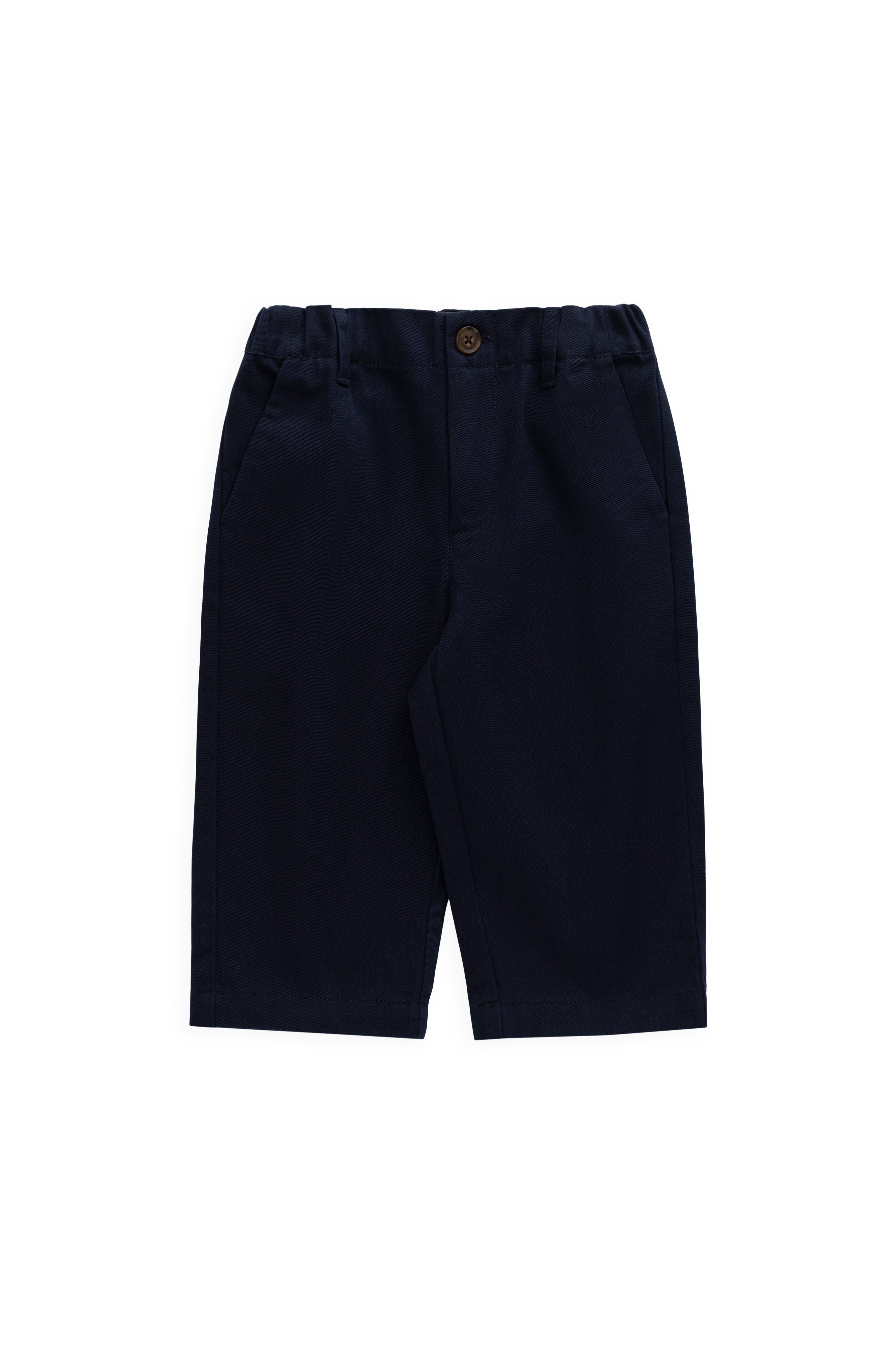 Pantalon Garçon Bleu Marine en Coton Coupé Ceinture Élastique Coupe Structurée