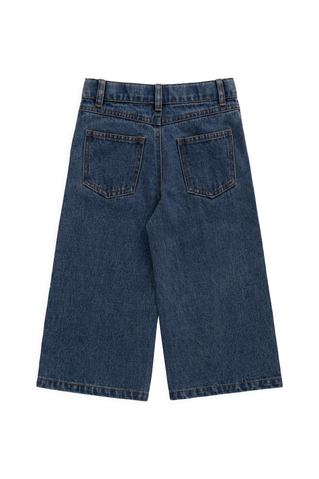 Pantalon en jean bleu classique ample pour fille avec poches fonctionnelles