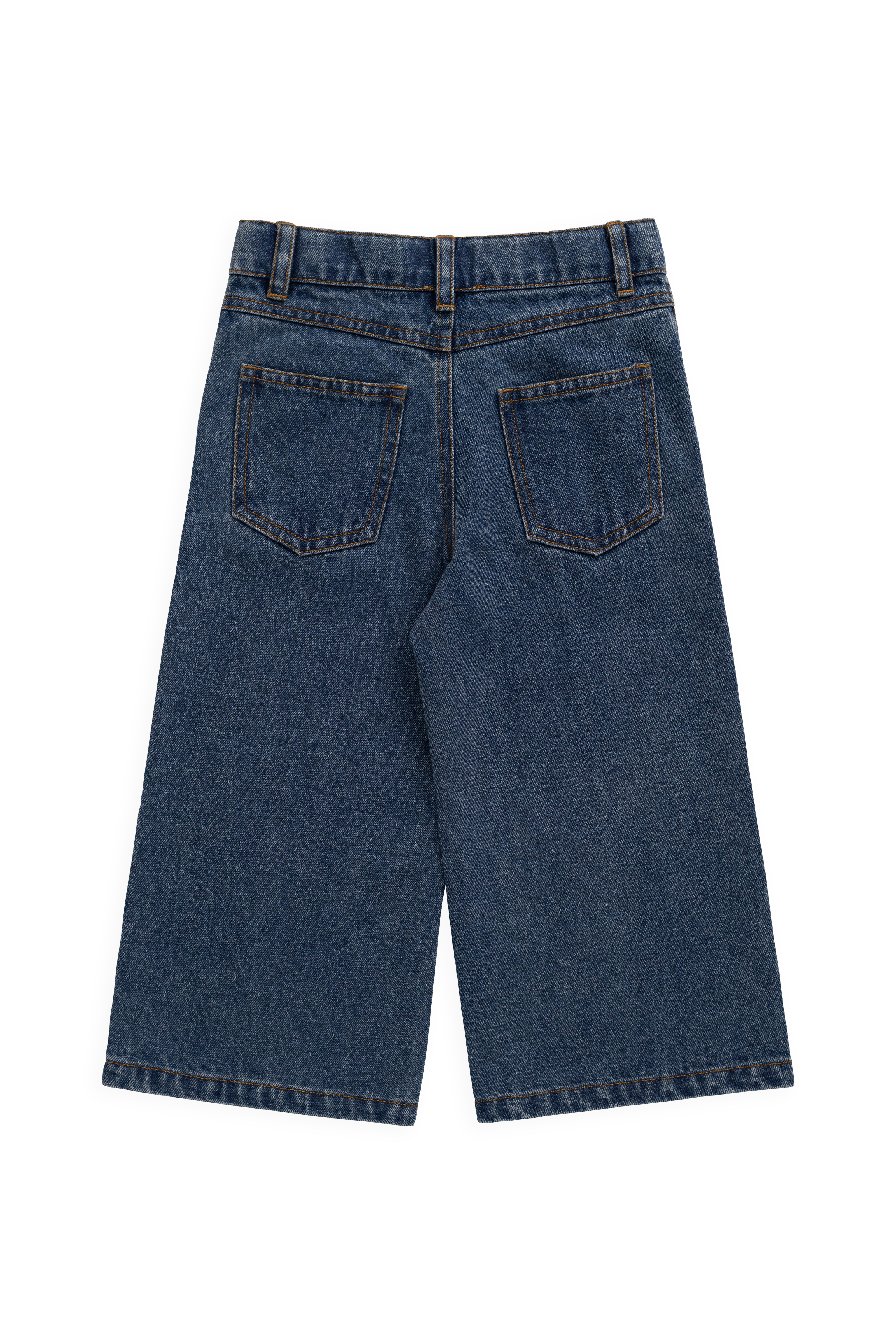Pantalon en jean bleu classique ample pour fille avec poches fonctionnelles