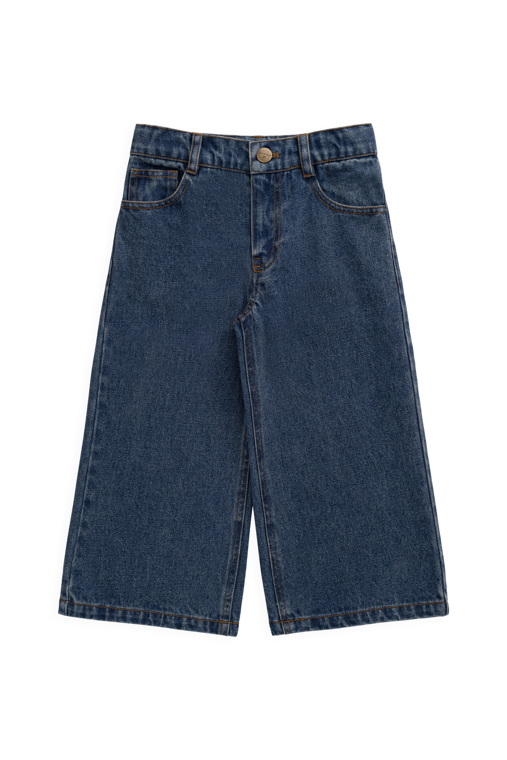 Pantalon en jean bleu classique ample pour fille avec poches fonctionnelles