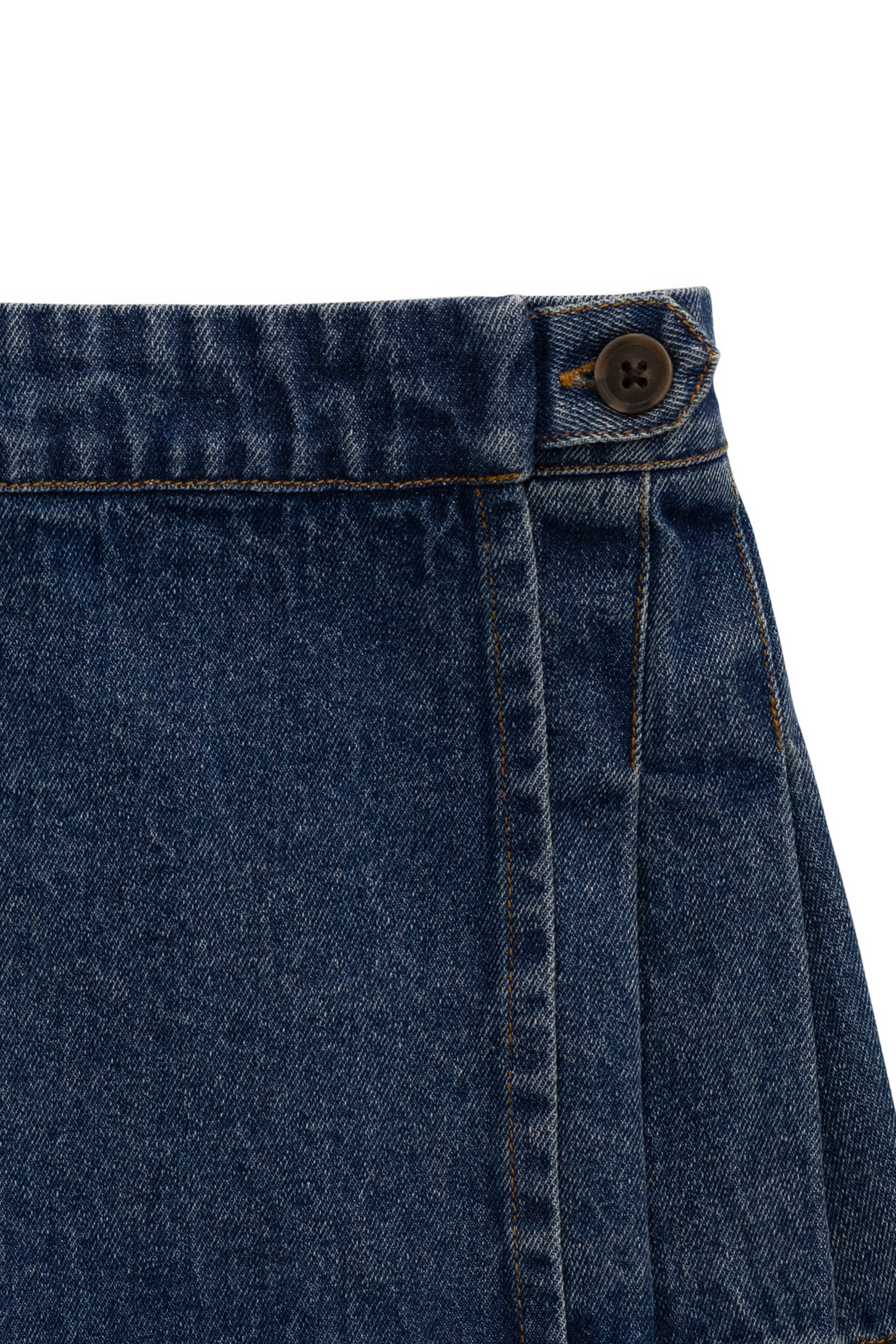 Jupe trapèze en jean classique pour fille, en coton doux, pour tous les jours