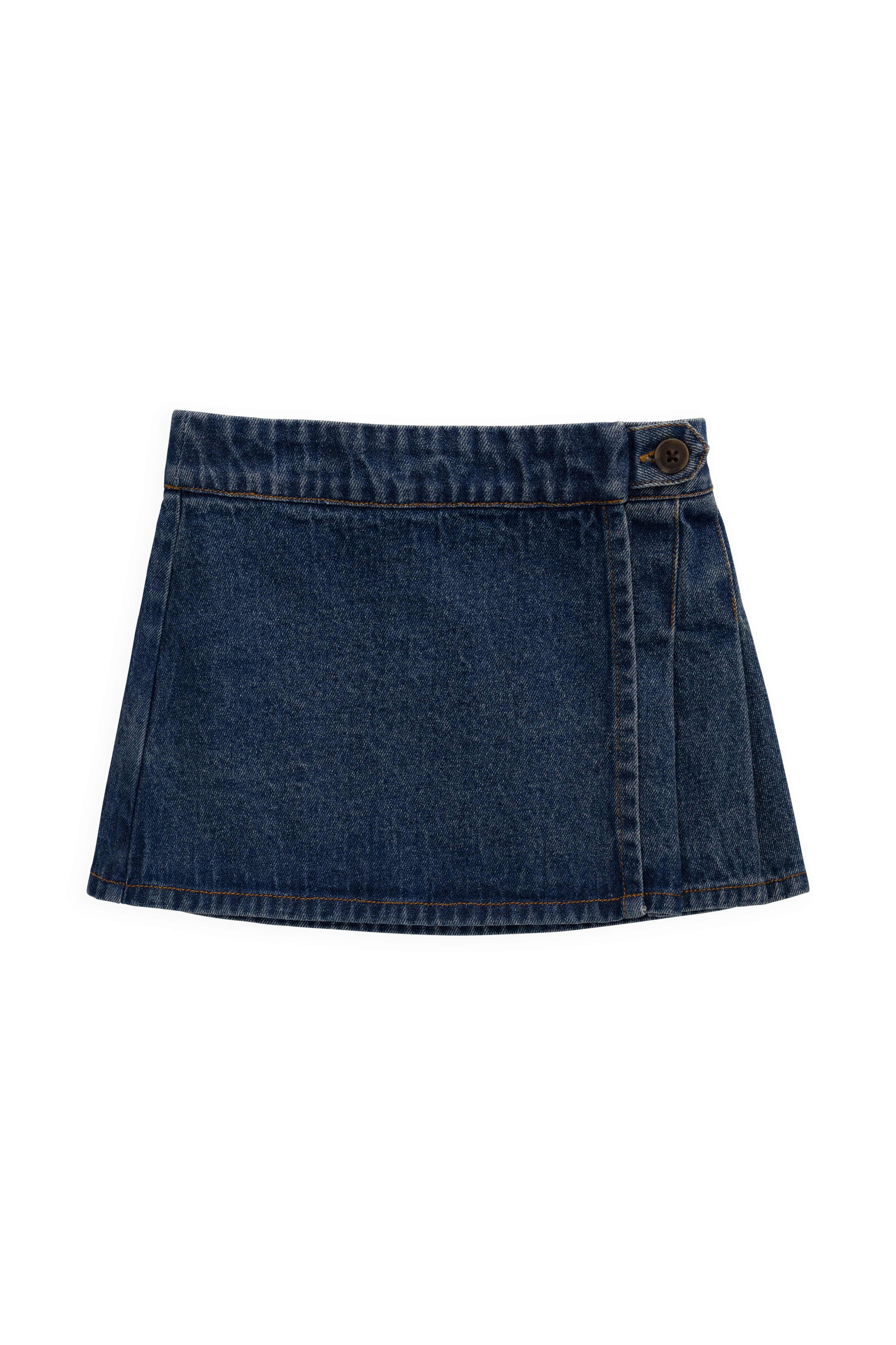 Jupe trapèze en jean classique pour fille, en coton doux, pour tous les jours