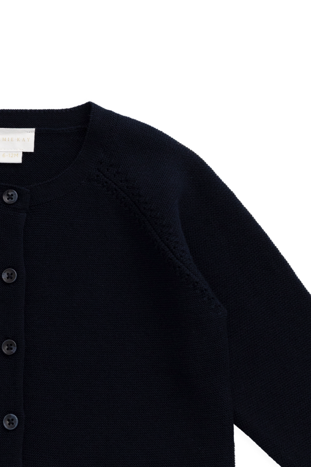 Cardigan en maille boutonnée en coton biologique bleu marine pour fille