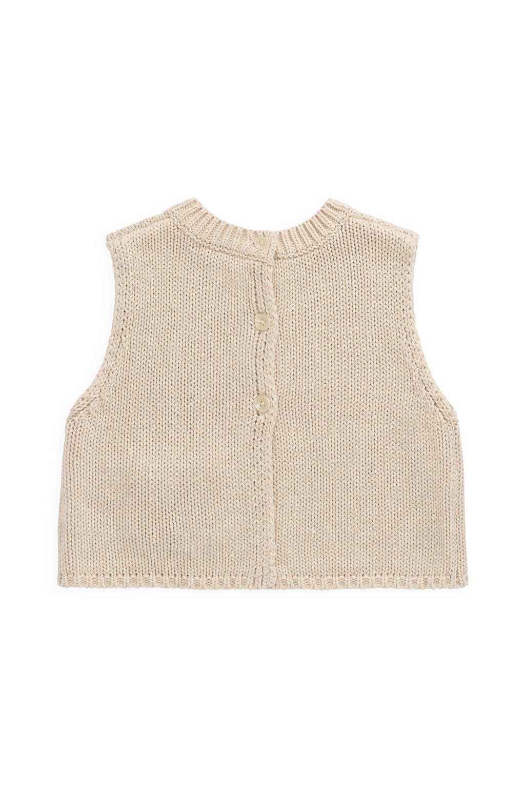Gilet Enfant Vintage en Coton et Lin Tricoté avec Poche Avant