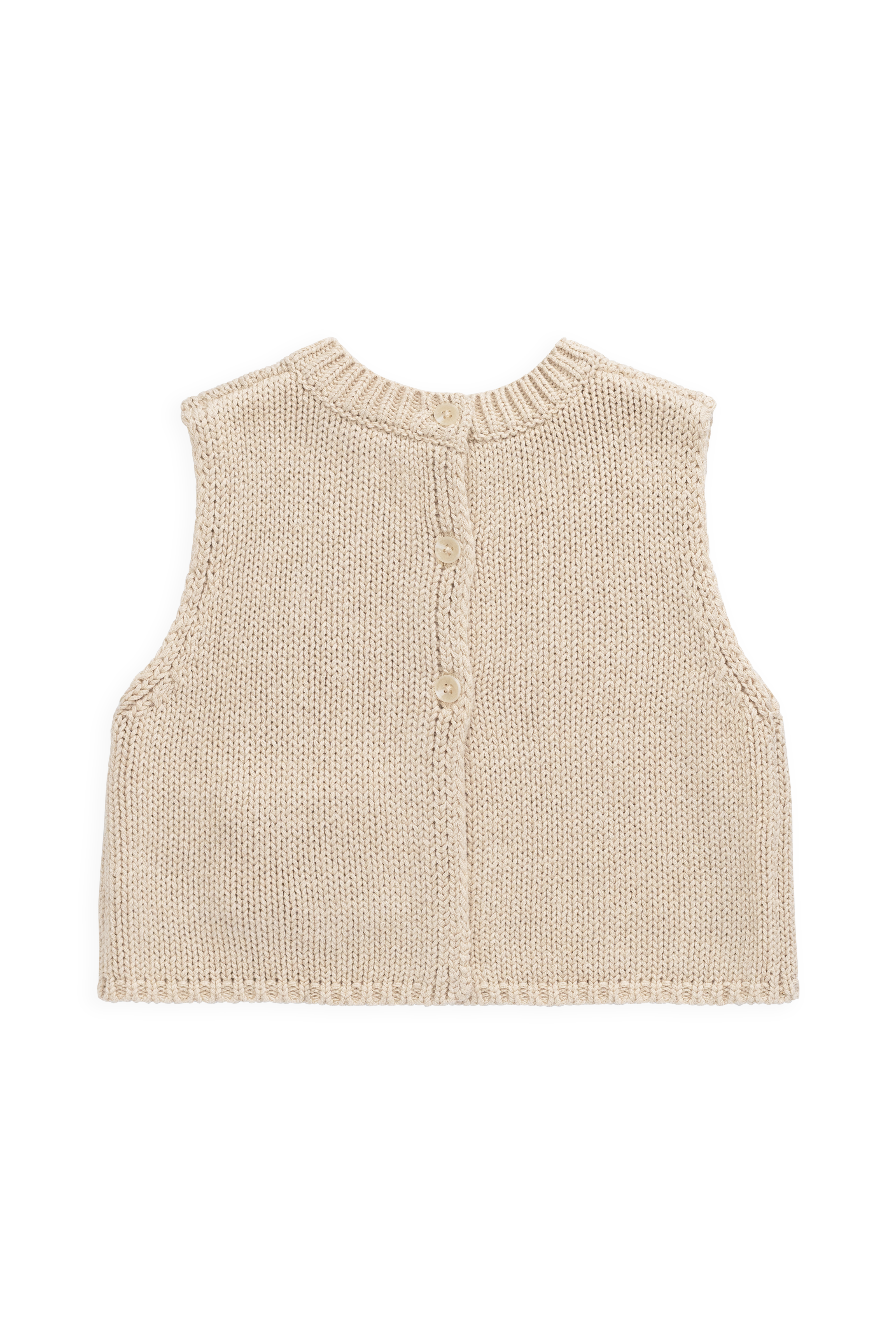 Gilet Enfant Vintage en Coton et Lin Tricoté avec Poche Avant