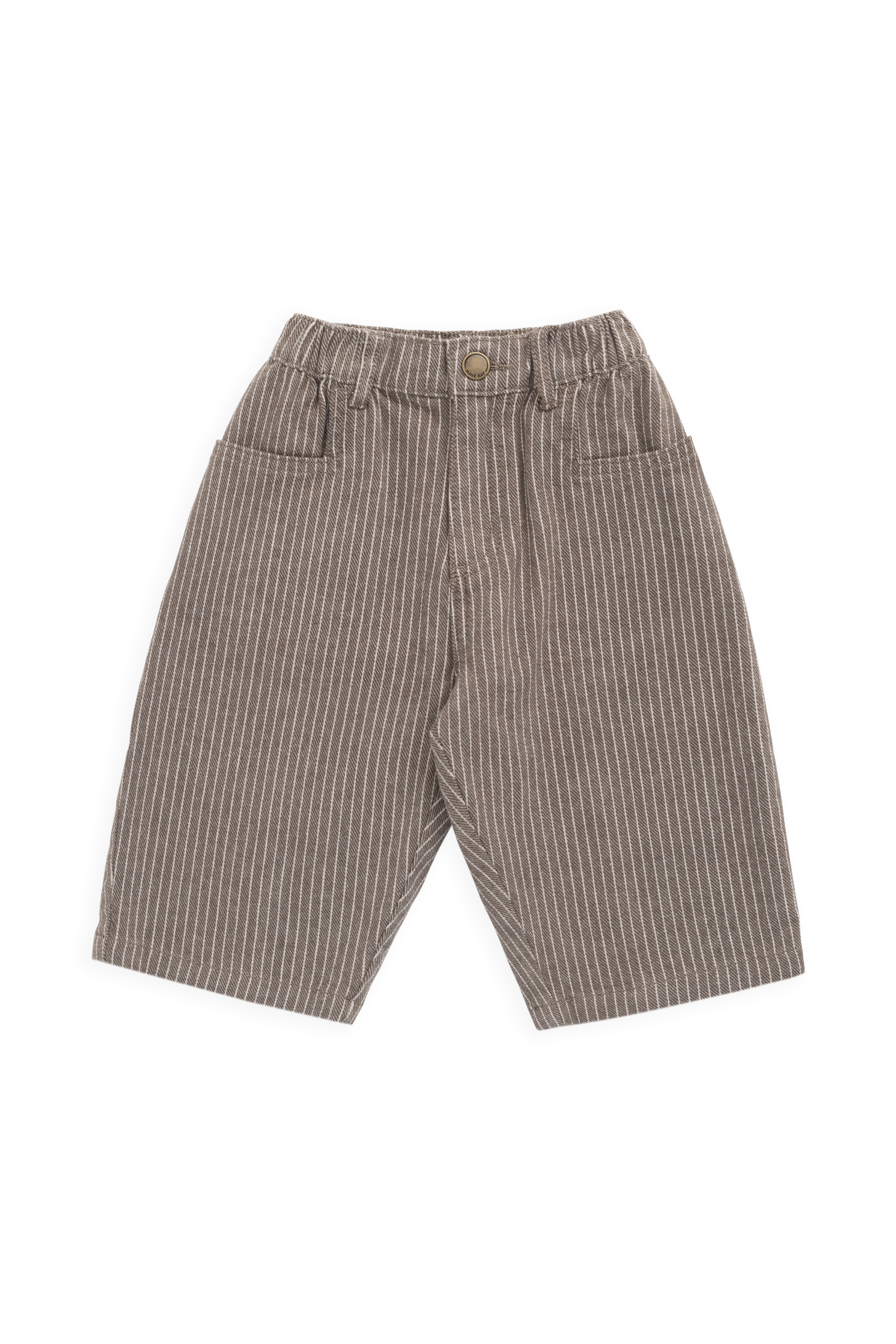 Pantalon droit décontracté pour garçon, mini-rayures, coton, taille élastique, décontracté