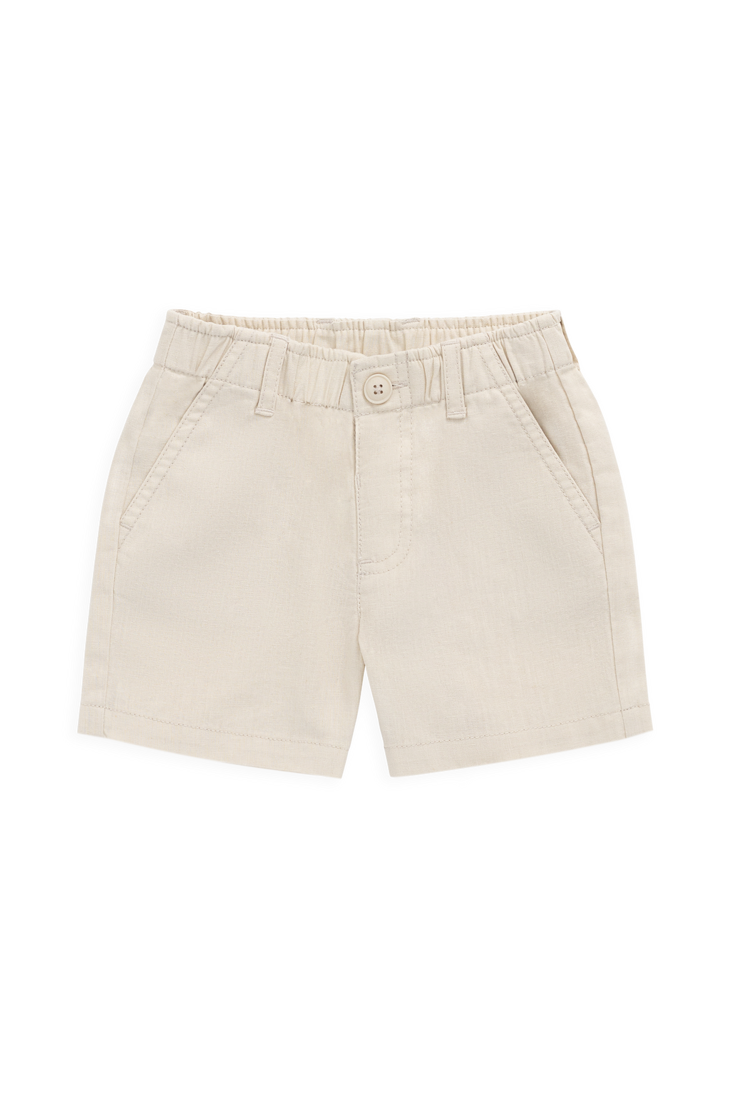 Shorts ajustés en lin et coton Cassava pour garçon avec poches coloris neutre