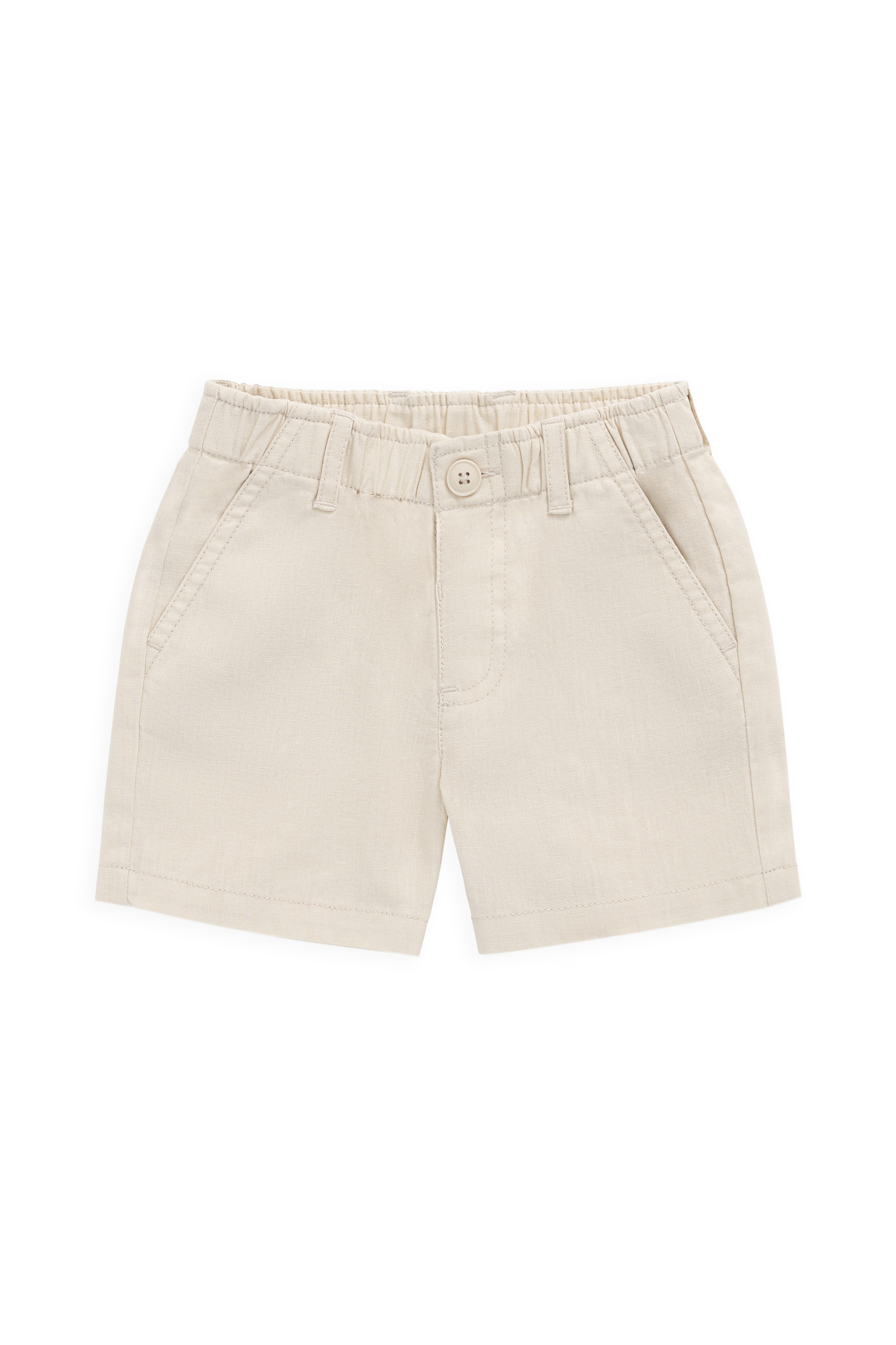Shorts ajustés en lin et coton Cassava pour garçon avec poches coloris neutre