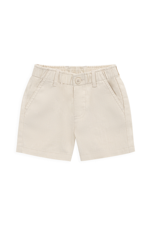 Shorts ajustés en lin et coton Cassava pour garçon avec poches coloris neutre