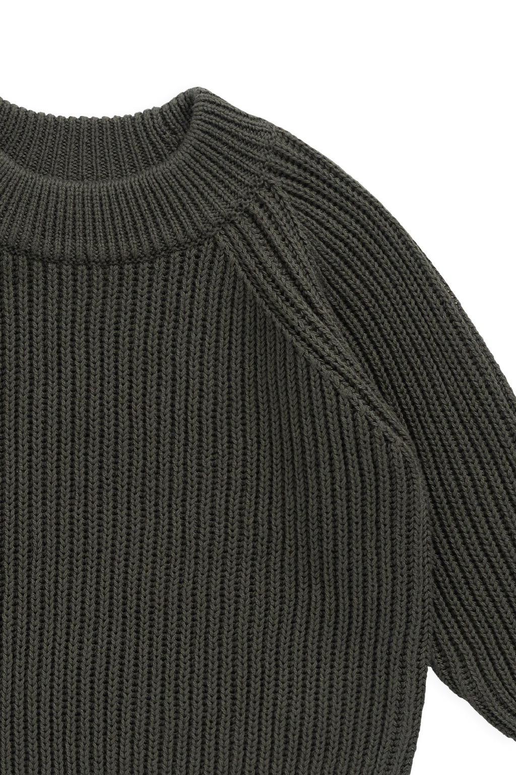 Chandail en tricot côtelé en coton vert vigne pour garçons