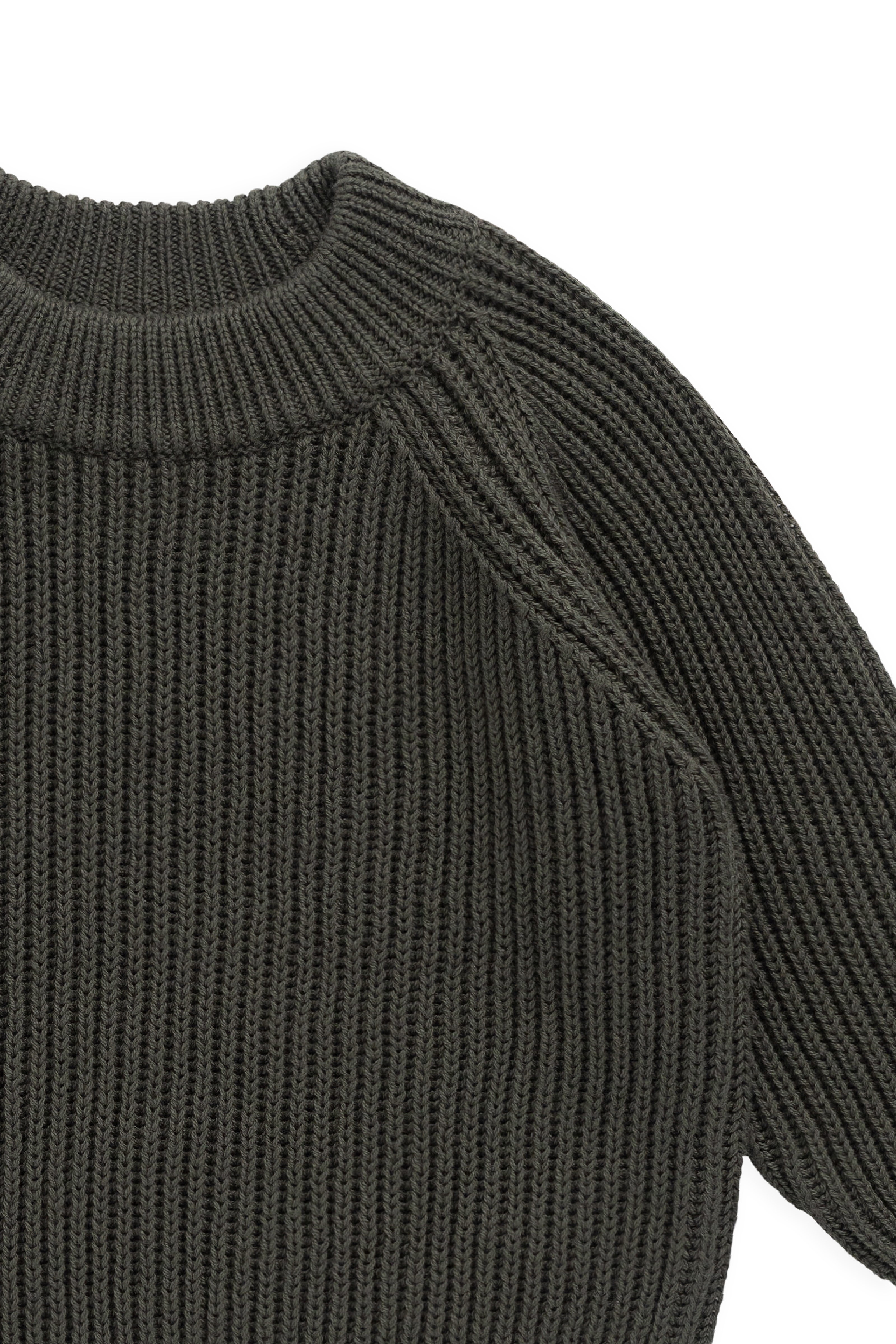 Chandail en tricot côtelé en coton vert vigne pour garçons