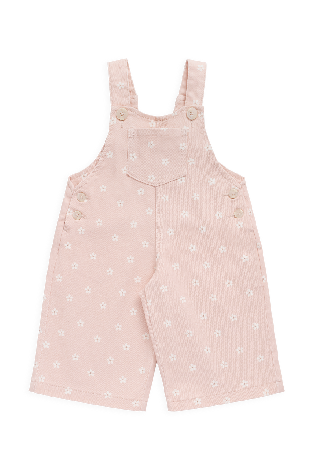 Salopette Fille en Coton Rose à Imprimé Floral et Jambes Larges