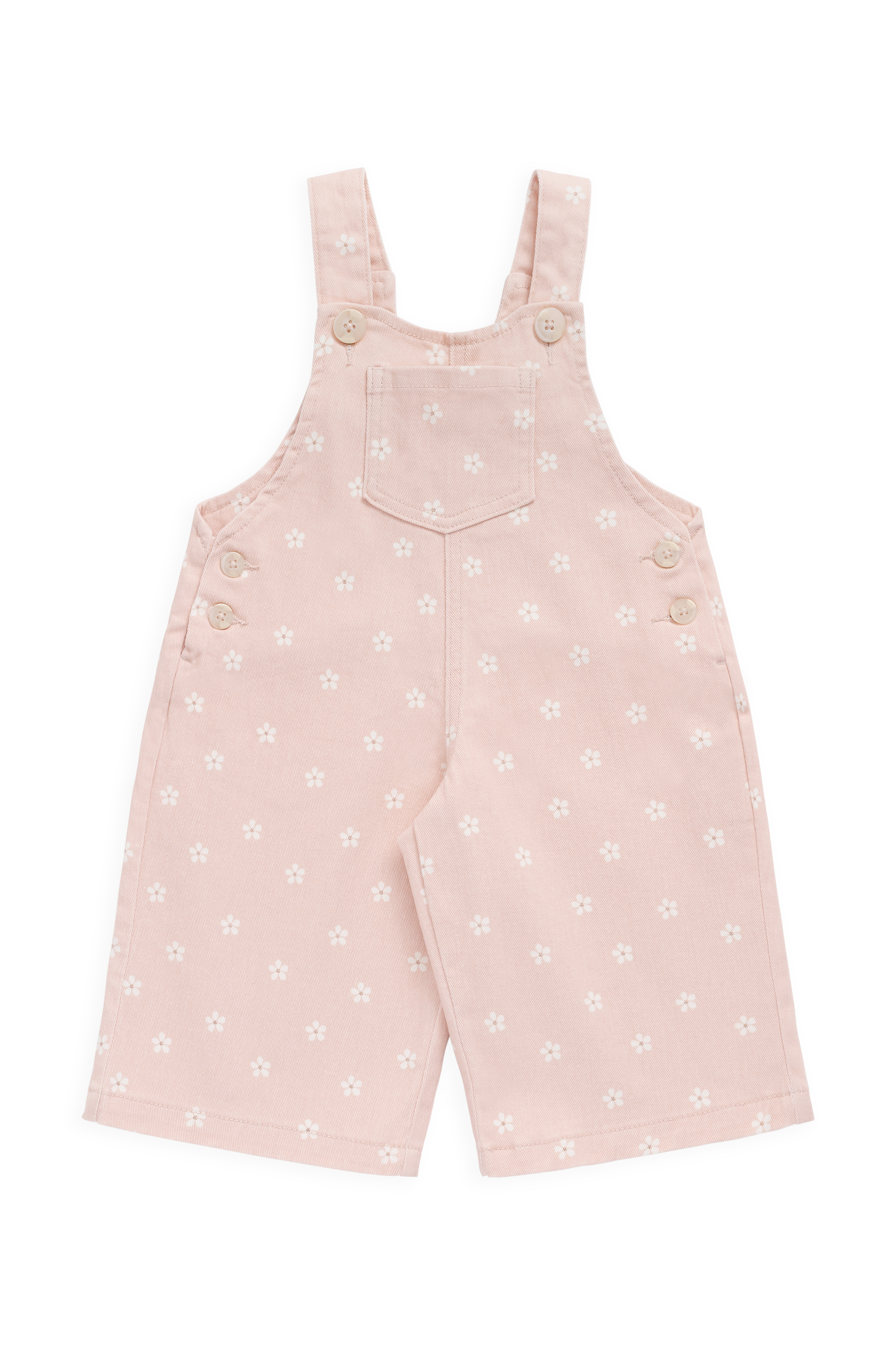 Salopette Fille en Coton Rose à Imprimé Floral et Jambes Larges