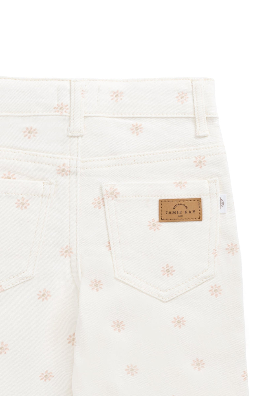 Pantalon droit en coton crème pour fille, taille élastique, doux et respirant