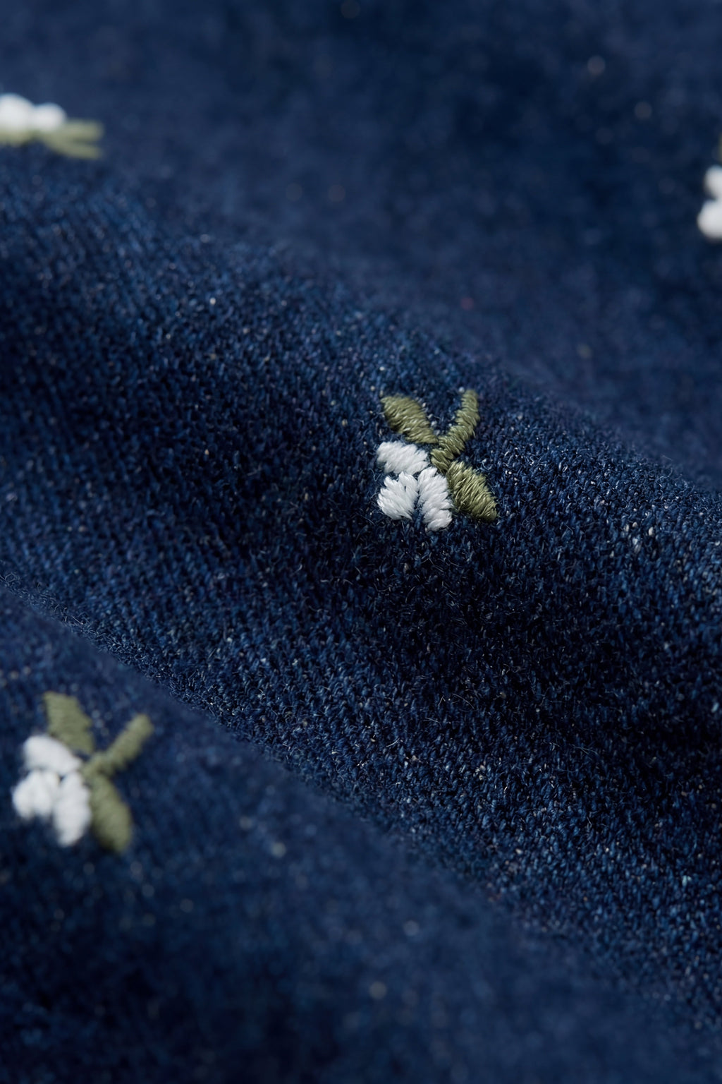 Doudoune matelassée à volants imprimé floral pour fille en coton bleu indigo