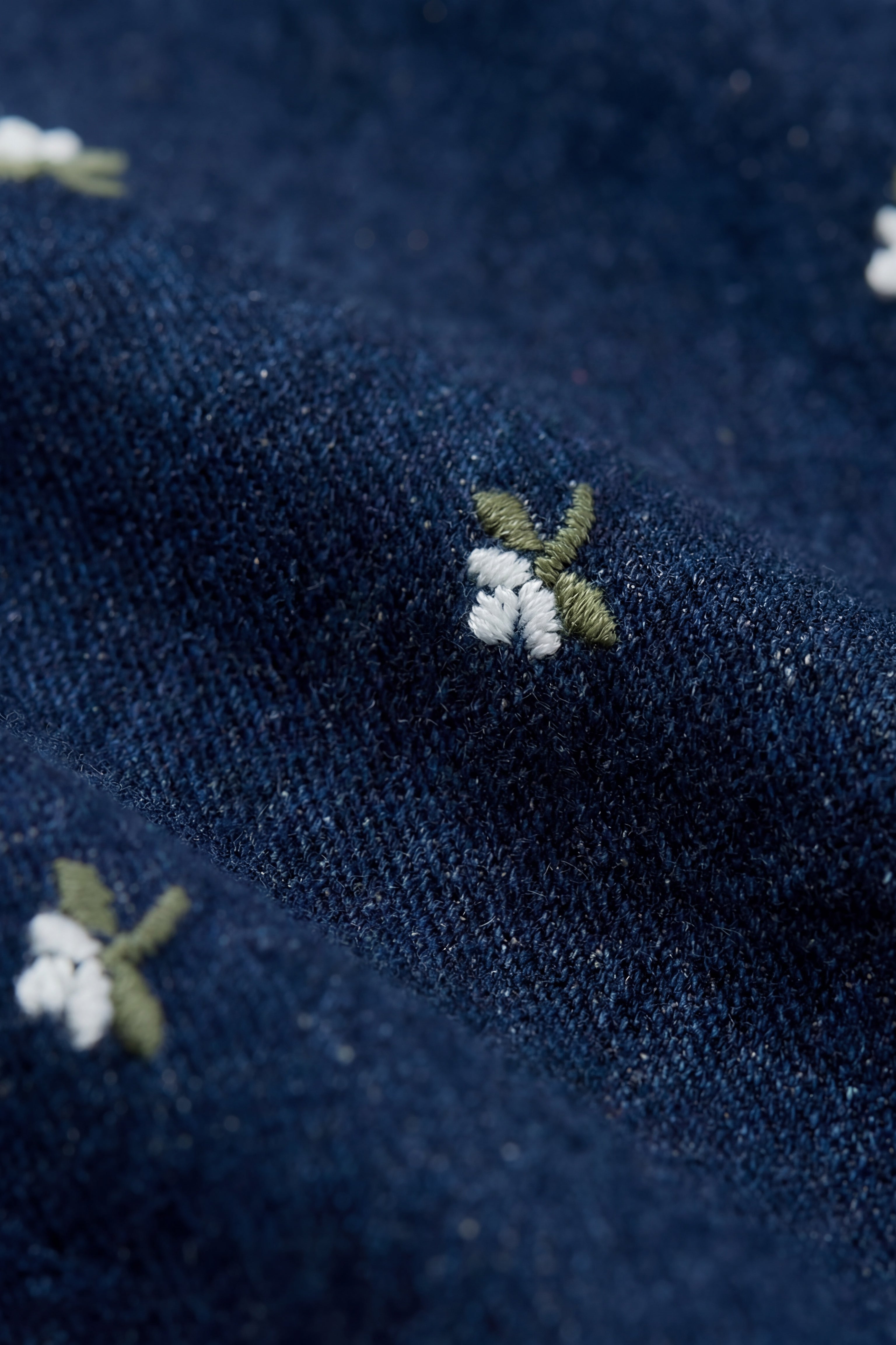 Doudoune matelassée à volants imprimé floral pour fille en coton bleu indigo
