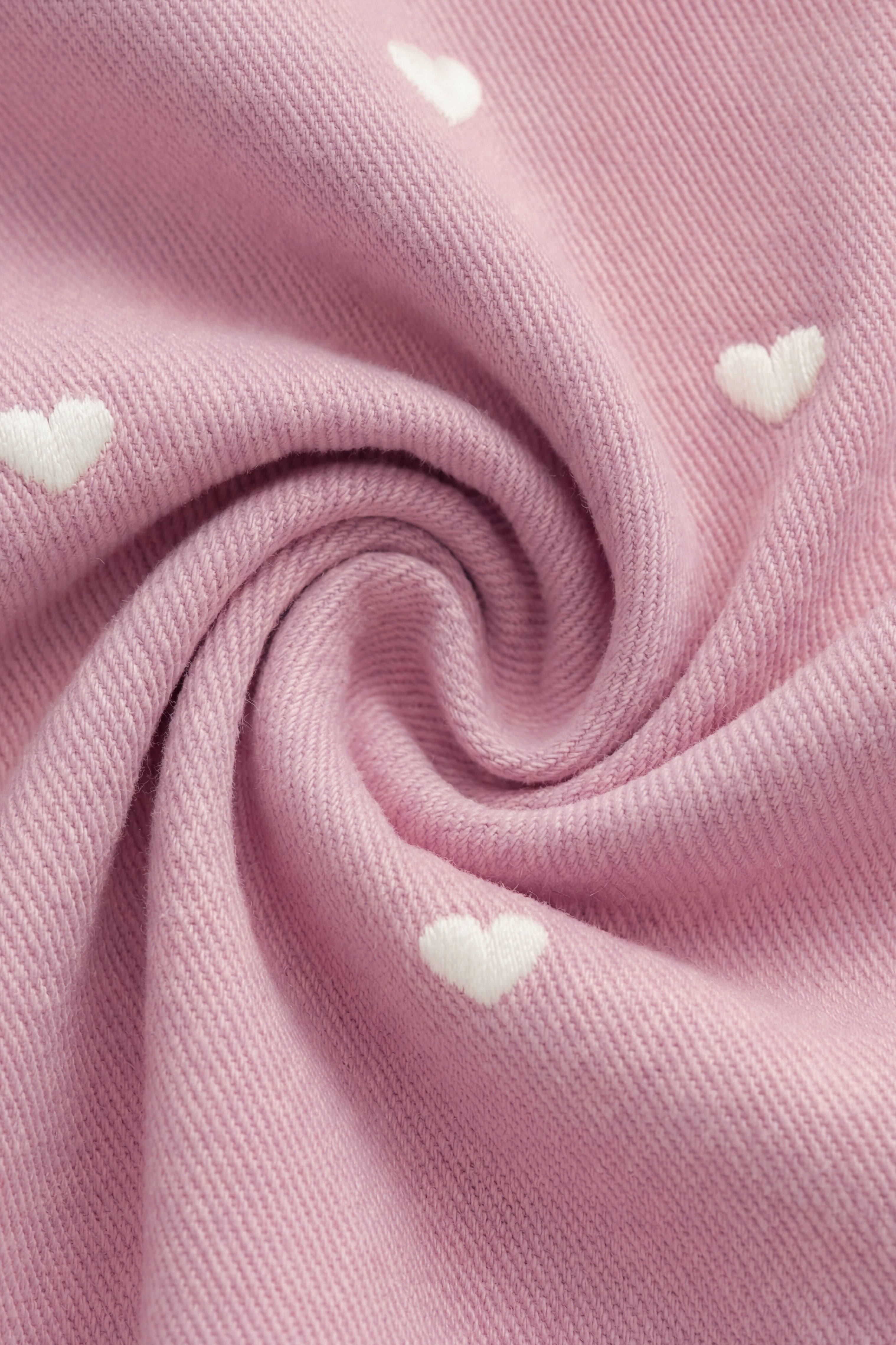 Pantalon en jersey de coton extensible imprimé cœurs rose orchidée pour fille avec taille élastique