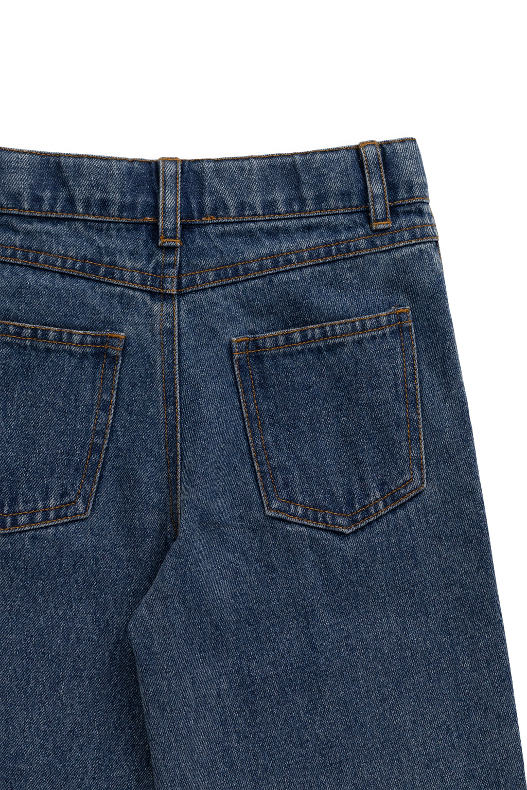 Pantalon en jean bleu classique ample pour fille avec poches fonctionnelles