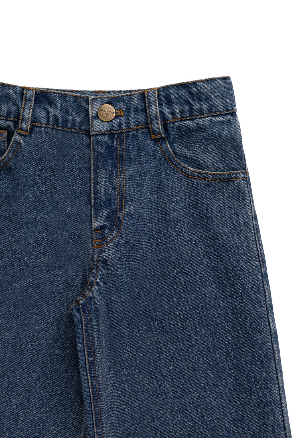 Pantalon en jean bleu classique ample pour fille avec poches fonctionnelles