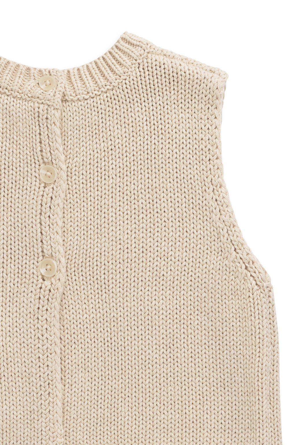 Gilet Enfant Vintage en Coton et Lin Tricoté avec Poche Avant