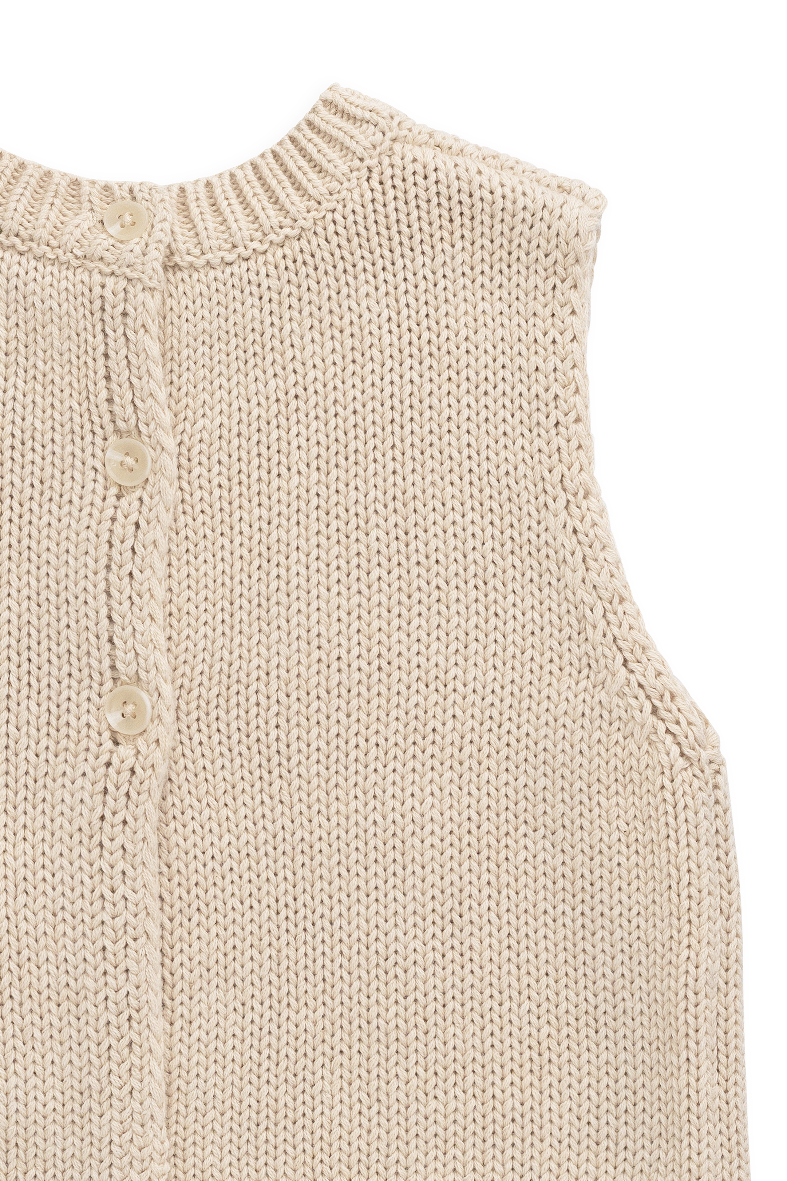 Gilet Enfant Vintage en Coton et Lin Tricoté avec Poche Avant