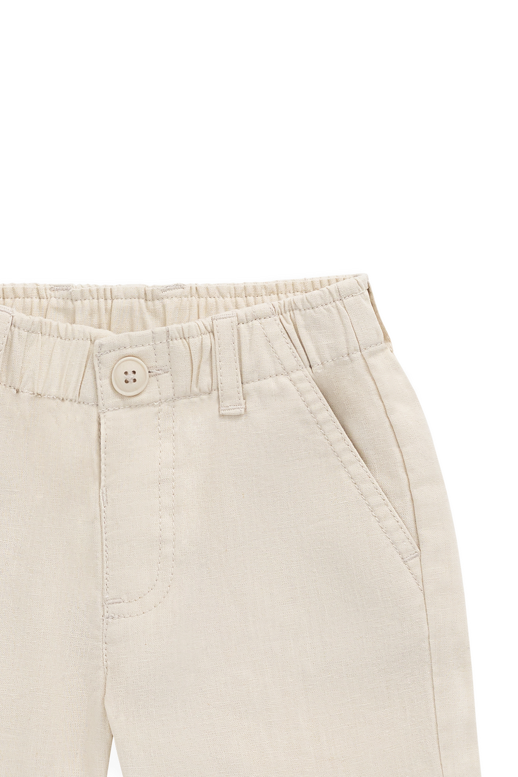 Shorts ajustés en lin et coton Cassava pour garçon avec poches coloris neutre