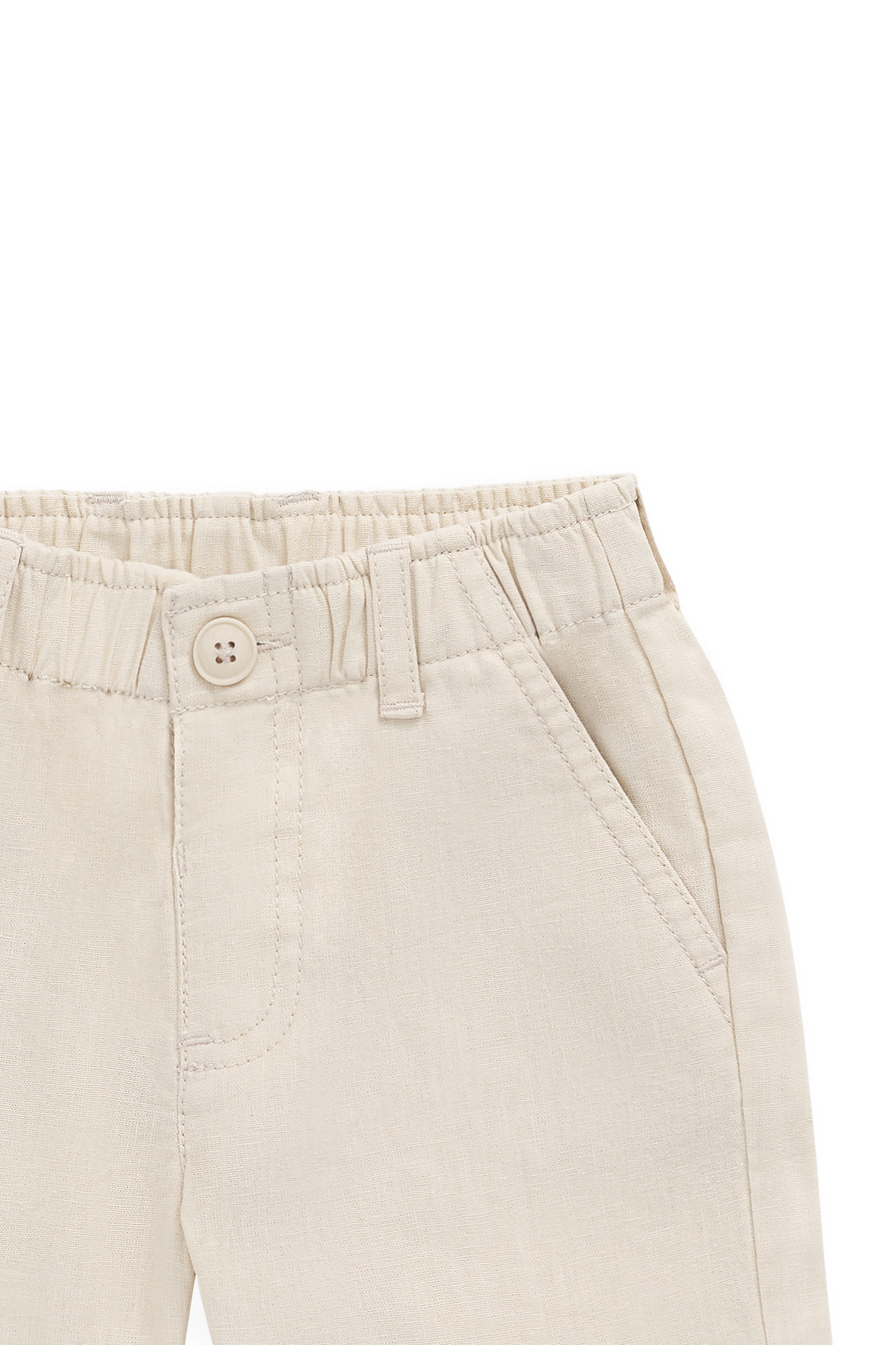 Shorts ajustés en lin et coton Cassava pour garçon avec poches coloris neutre